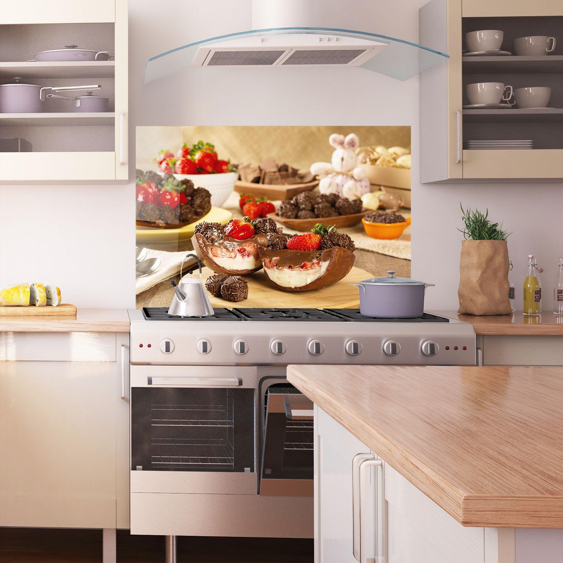 Küchenrückwand Glas Easter Egg Chocolate mockup 1