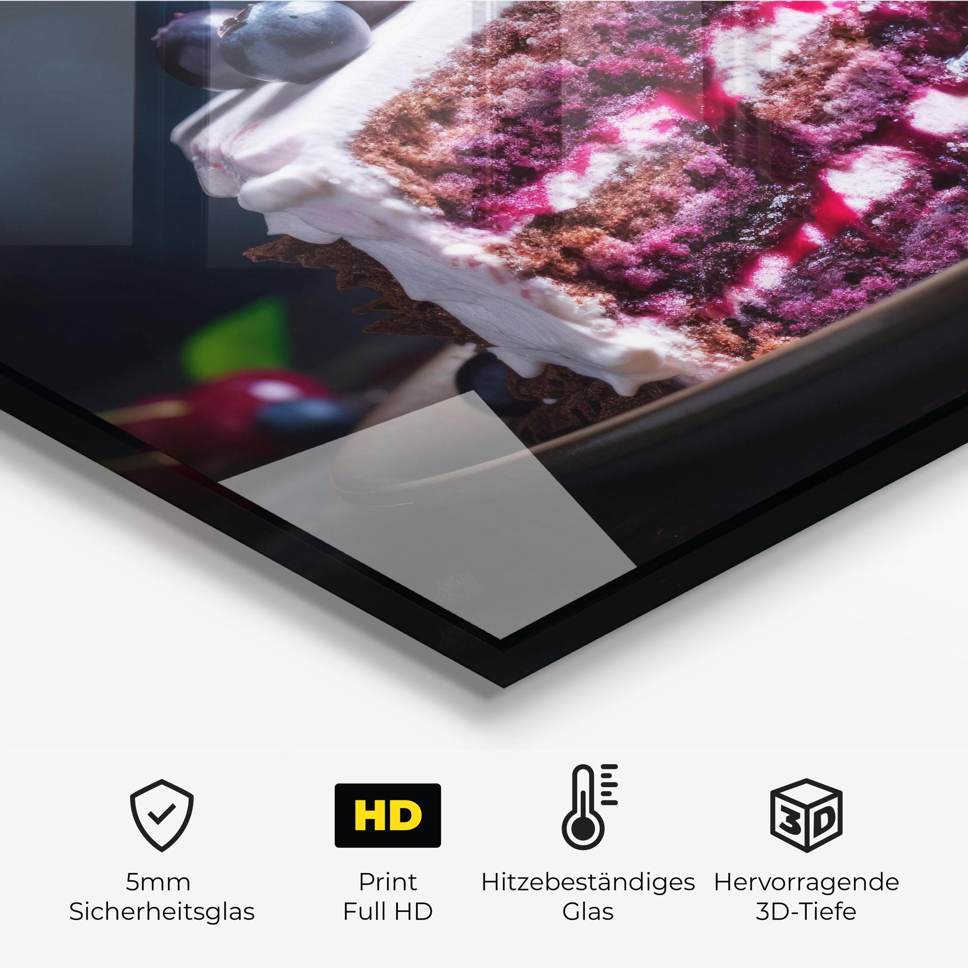 Küchenrückwand Glas Cherries Cream mockup 2