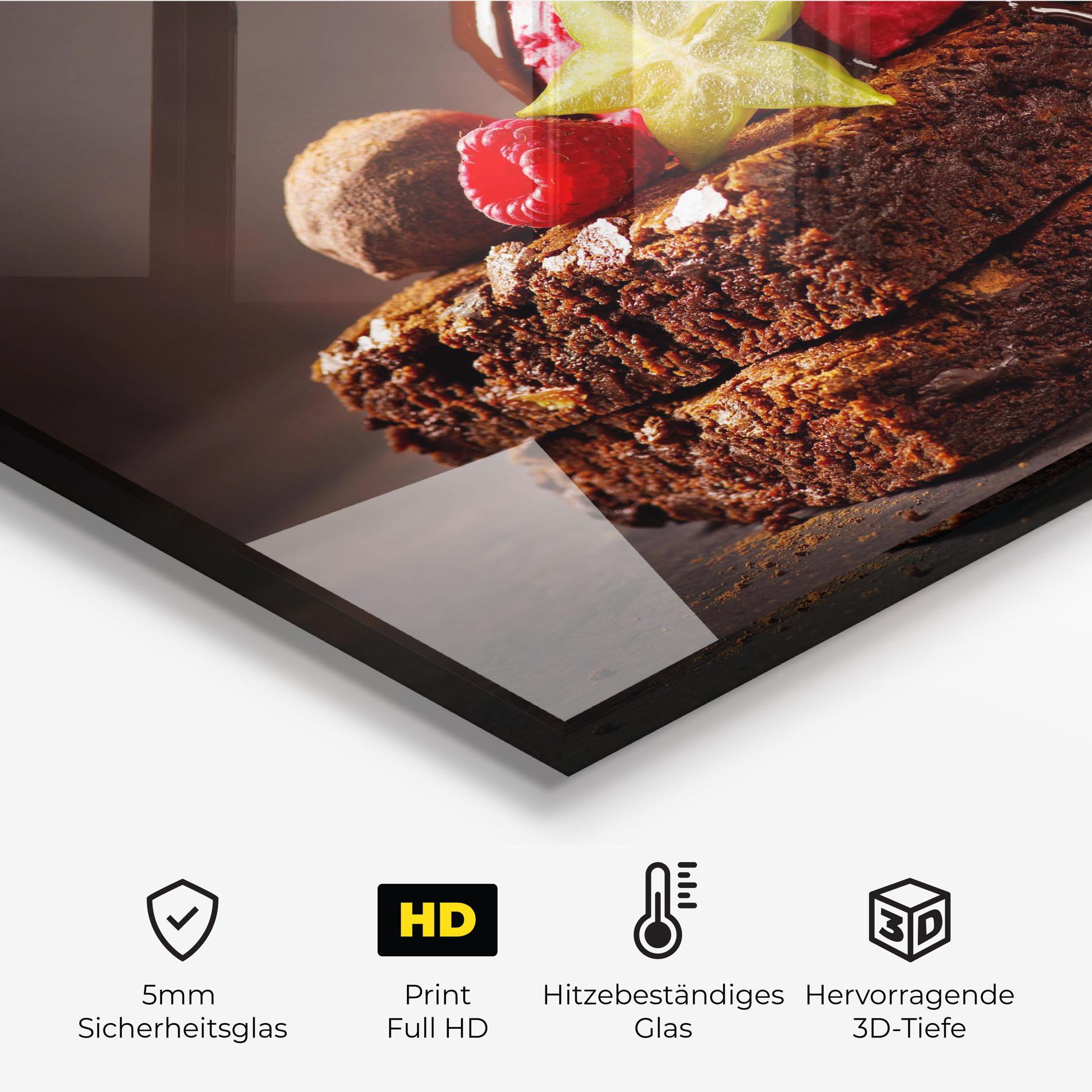 Küchenrückwand Glas Chocolate Brownie mockup 2