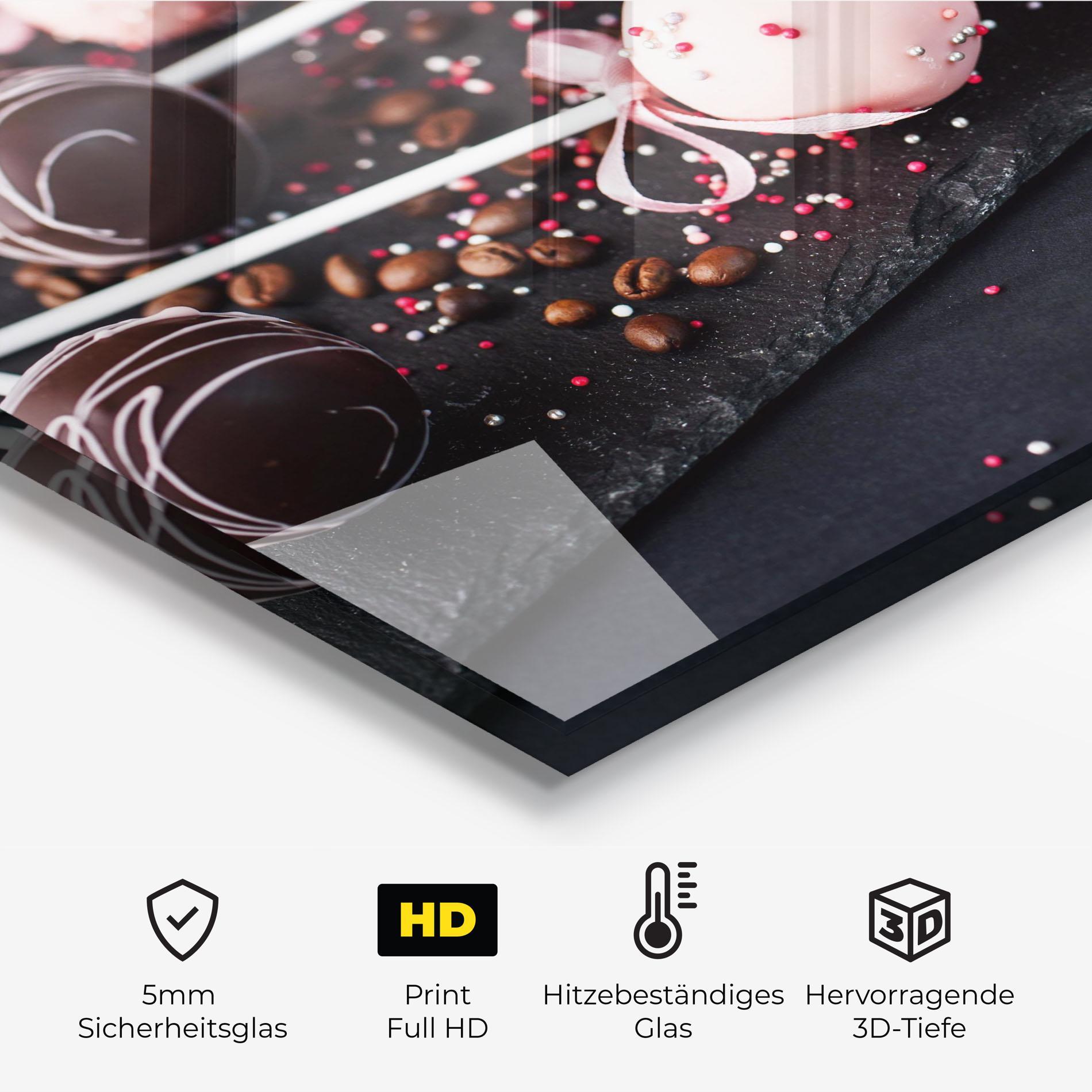 Küchenrückwand Glas Chocolate Dessert mockup 2