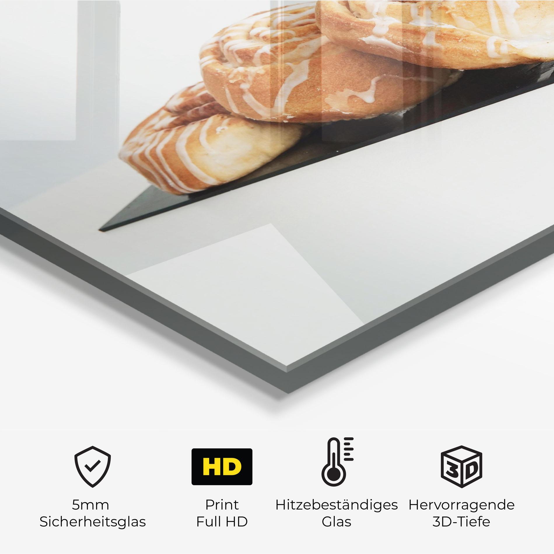 Küchenrückwand Glas Cinnamon Rolls mockup 2