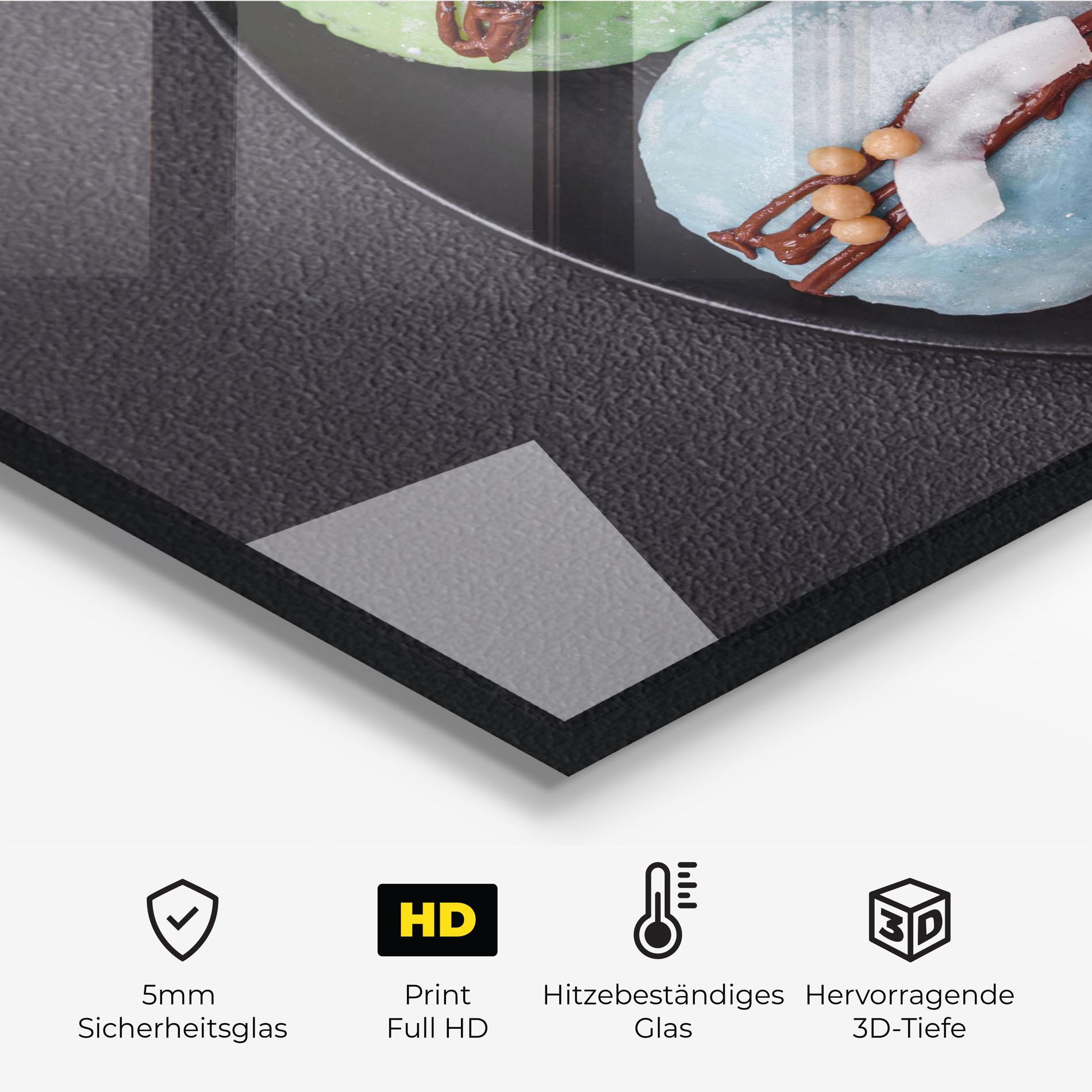 Küchenrückwand Glas Colorful Mochi Desserts mockup 2