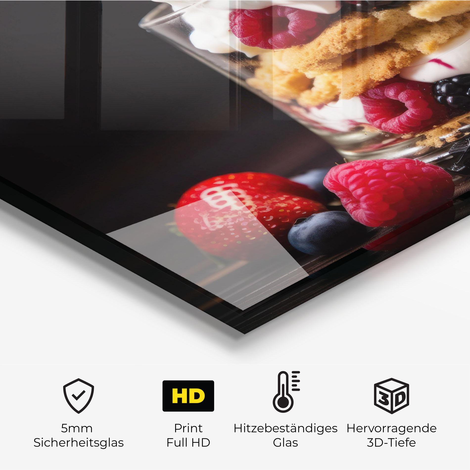 Küchenrückwand Glas Cup Fruit Dessert mockup 2