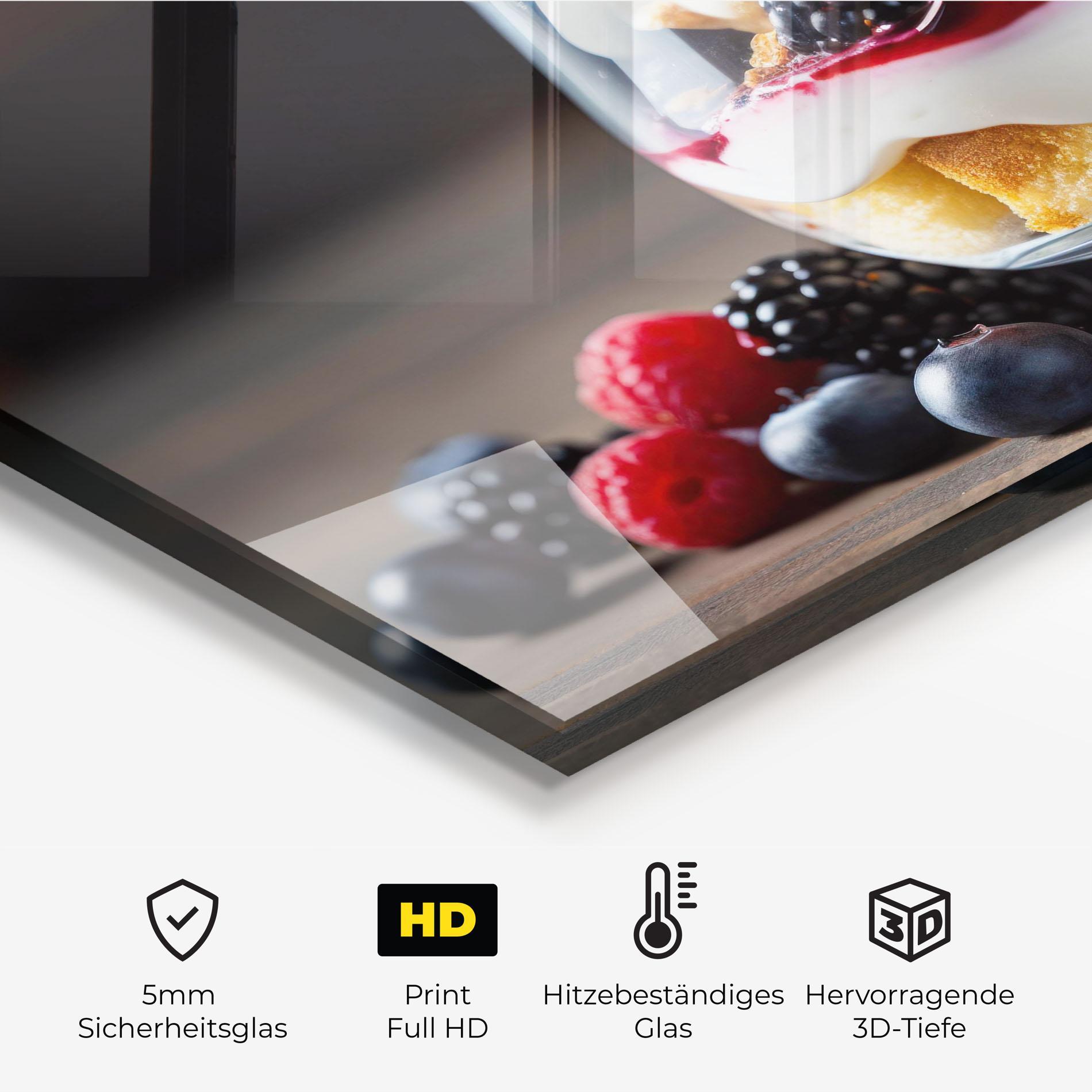 Küchenrückwand Glas Cup Sweet Dessert mockup 2