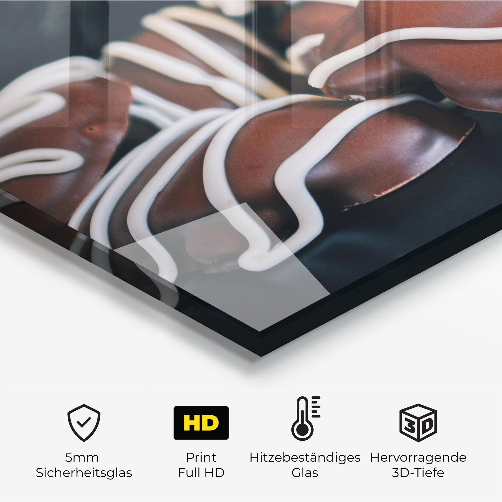 Küchenrückwand Glas Heart Shaped Chocolate mockup 2