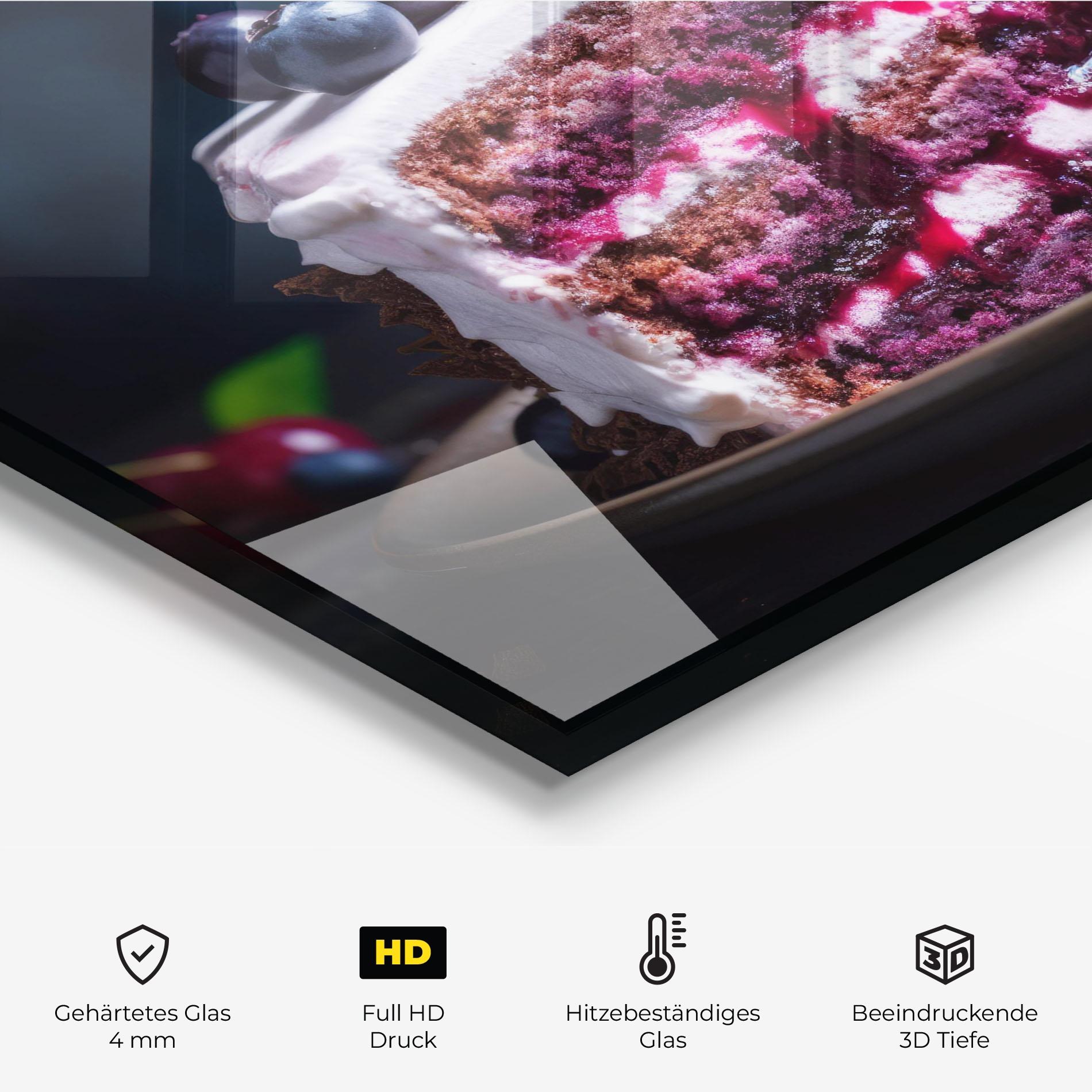 Küchenrückwand Glas Cherries Cream mockup 2