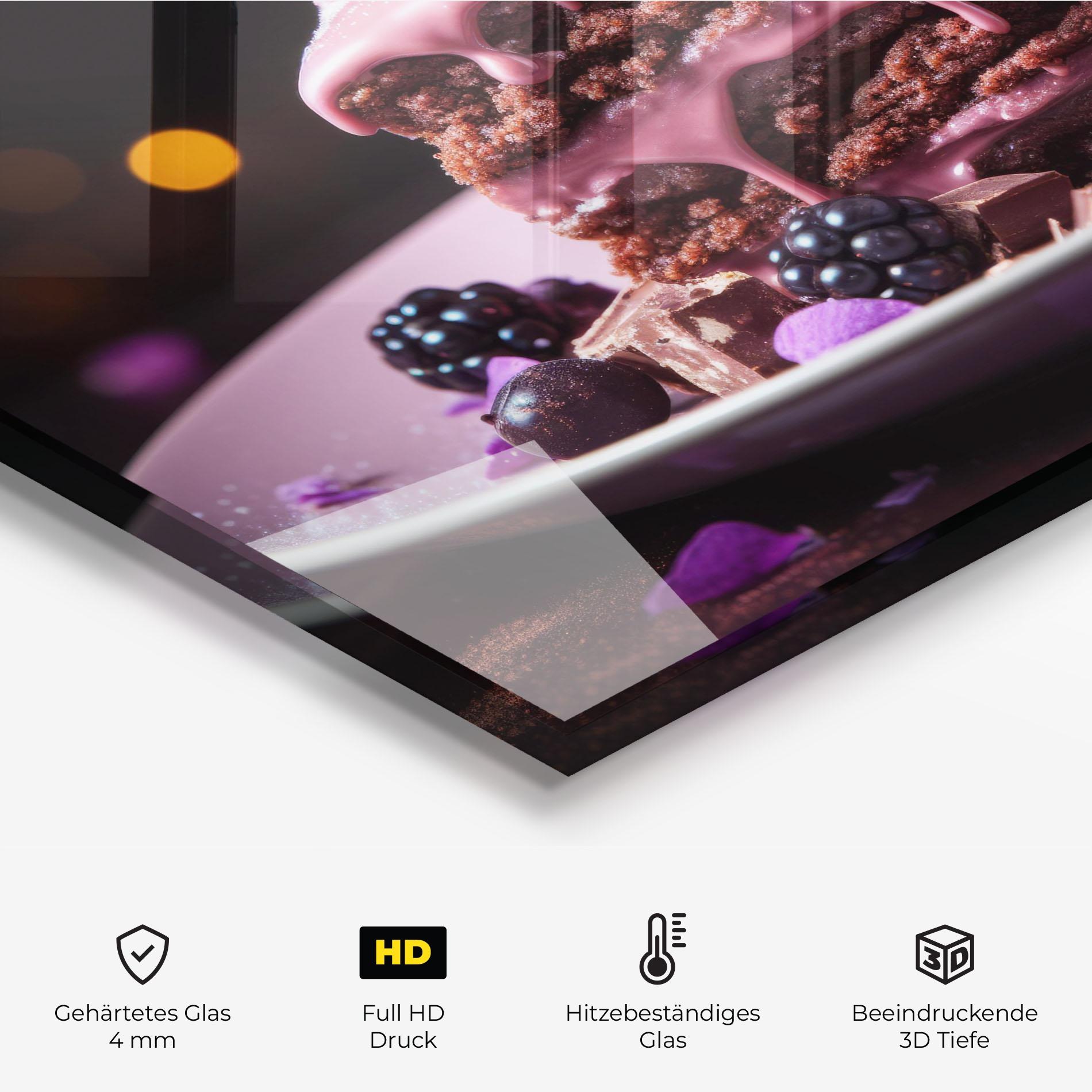 Küchenrückwand Glas Chocolate Berries mockup 2