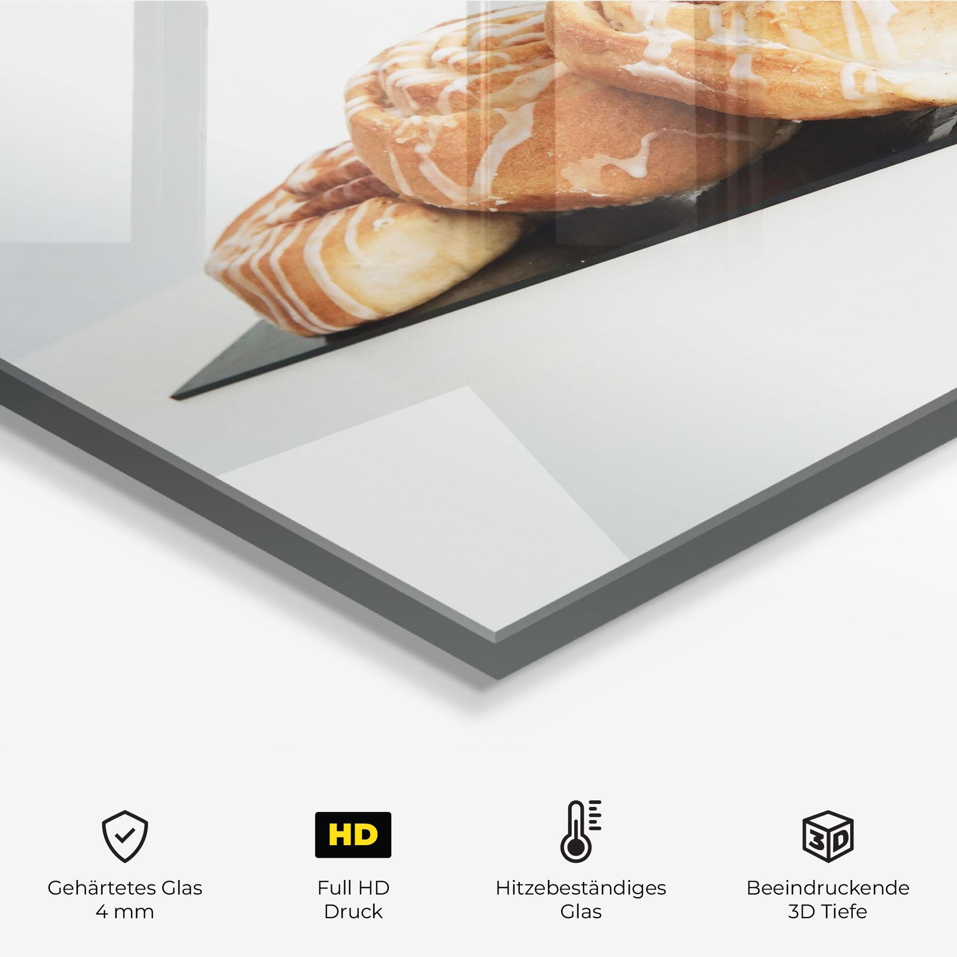 Küchenrückwand Glas Cinnamon Rolls mockup 2