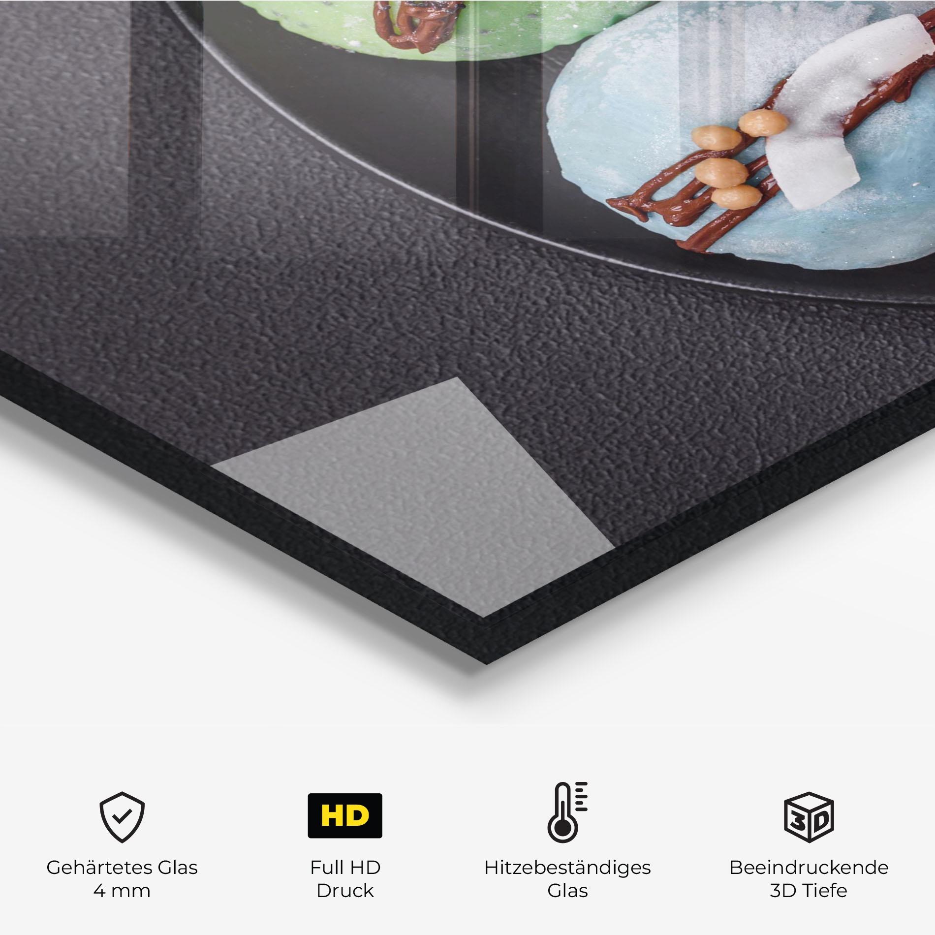 Küchenrückwand Glas Colorful Mochi Desserts mockup 2