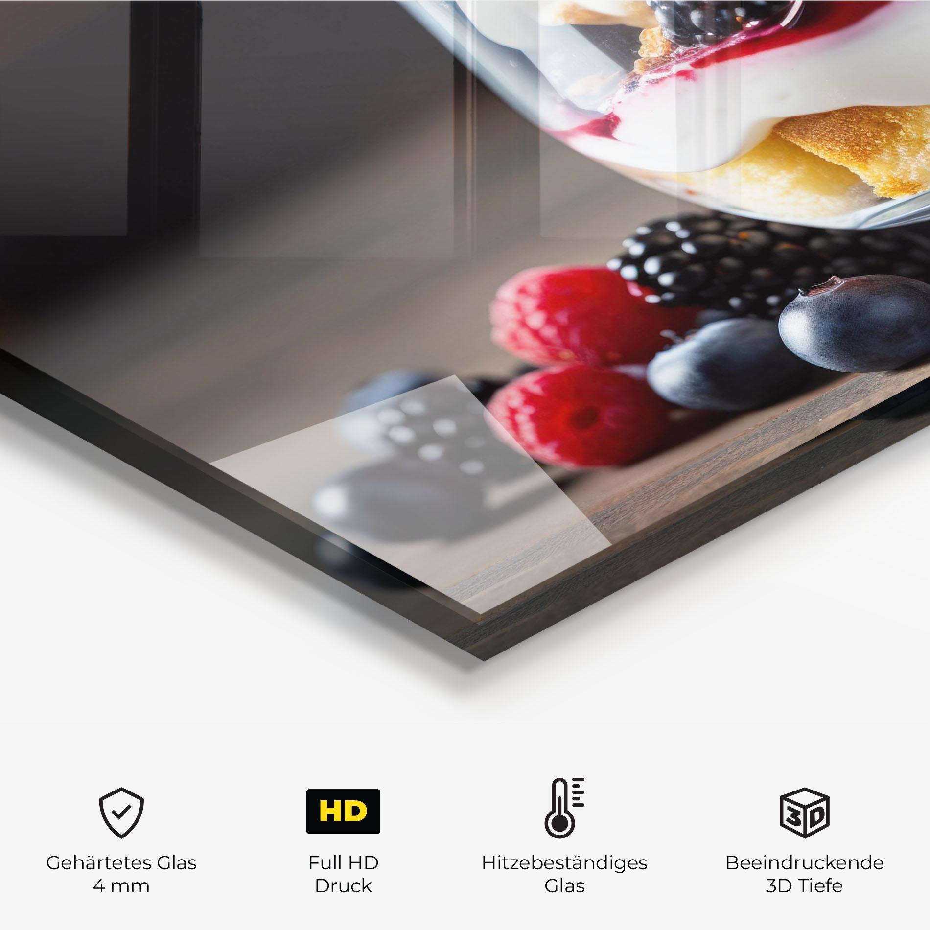 Küchenrückwand Glas Cup Sweet Dessert mockup 2