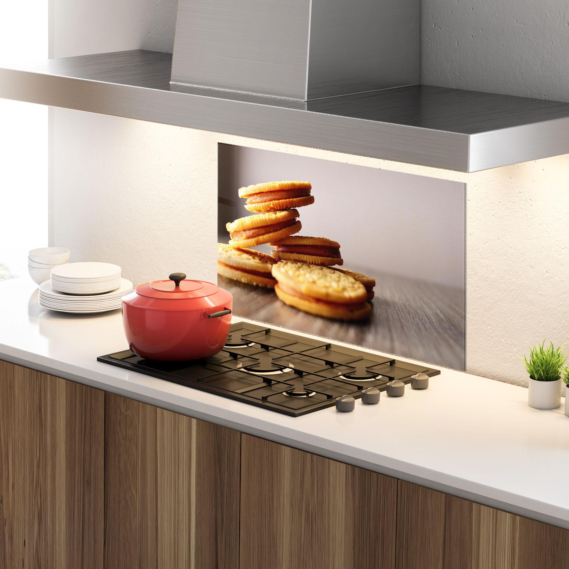 Küchenrückwand Glas Biscuits mockup 4
