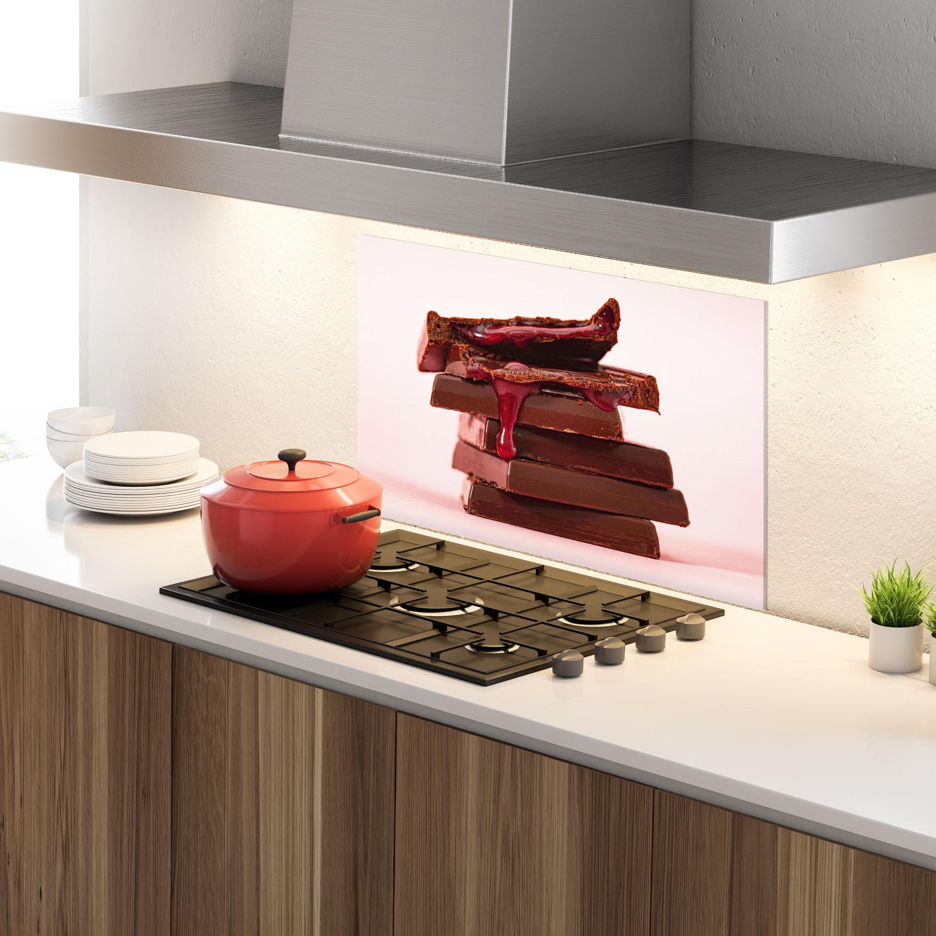 Küchenrückwand Glas Cherru Chocolate mockup 4