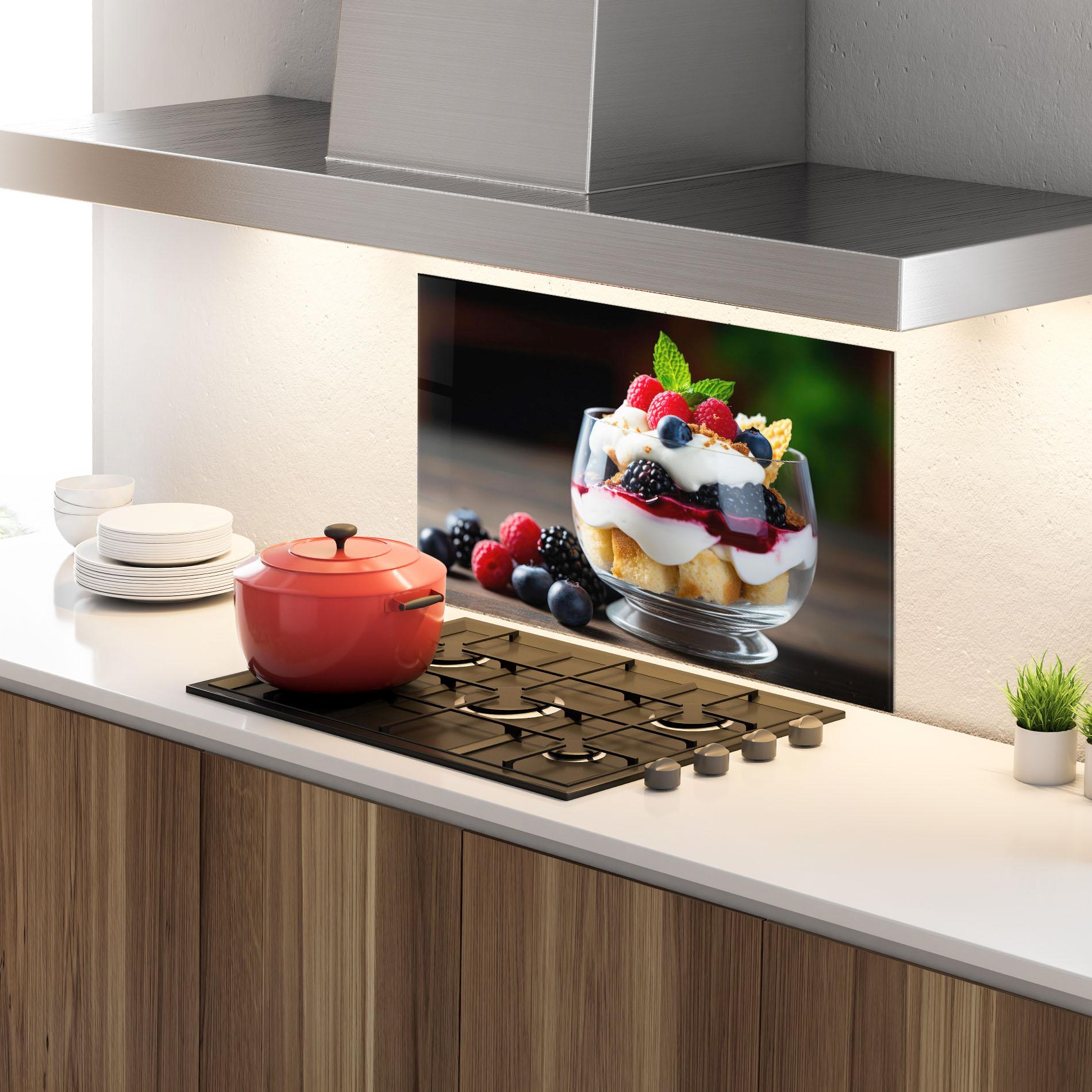Küchenrückwand Glas Cup Sweet Dessert mockup 4