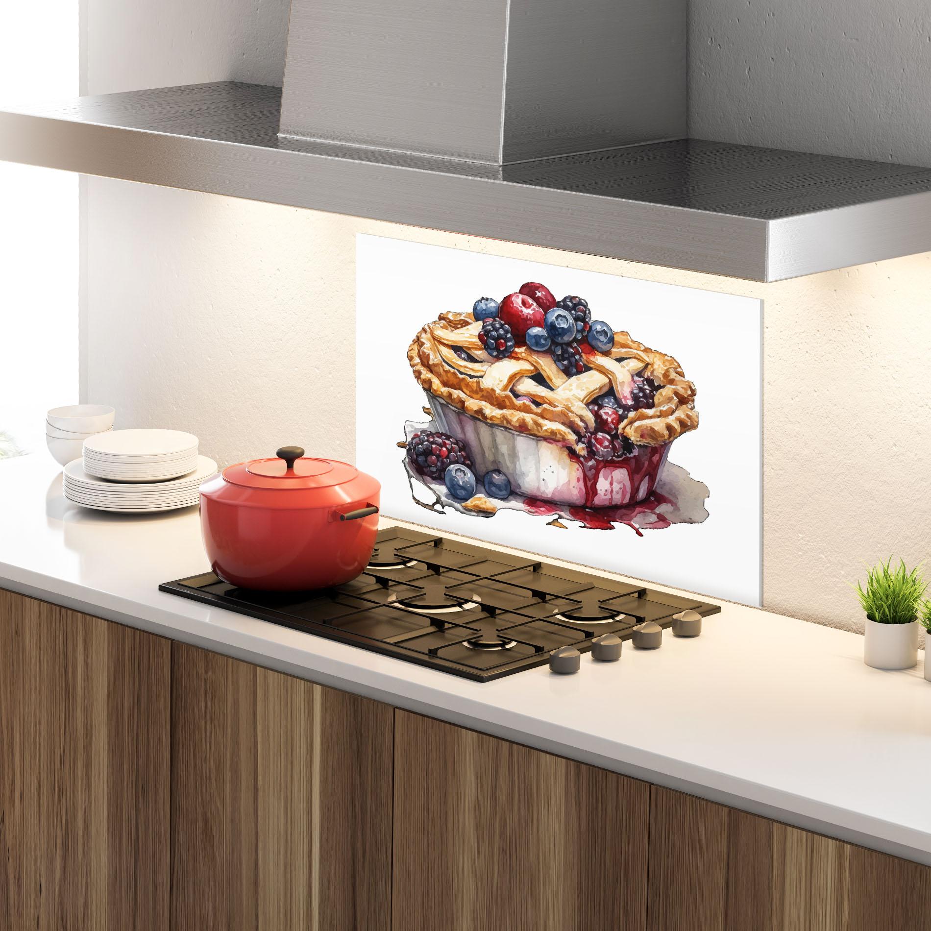 Küchenrückwand Glas Dessert Art mockup 4