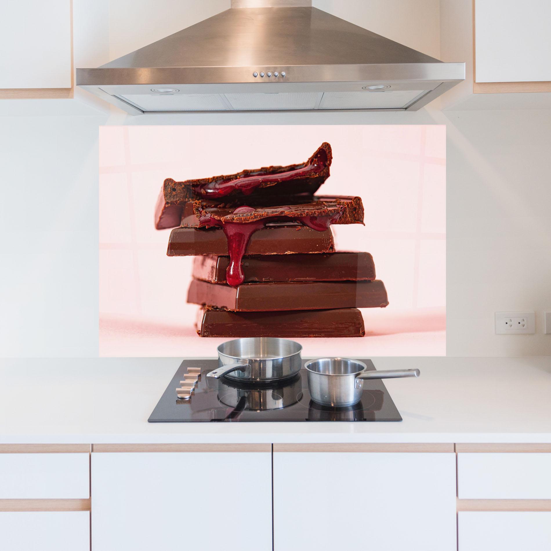 Küchenrückwand Glas Cherru Chocolate mockup 5