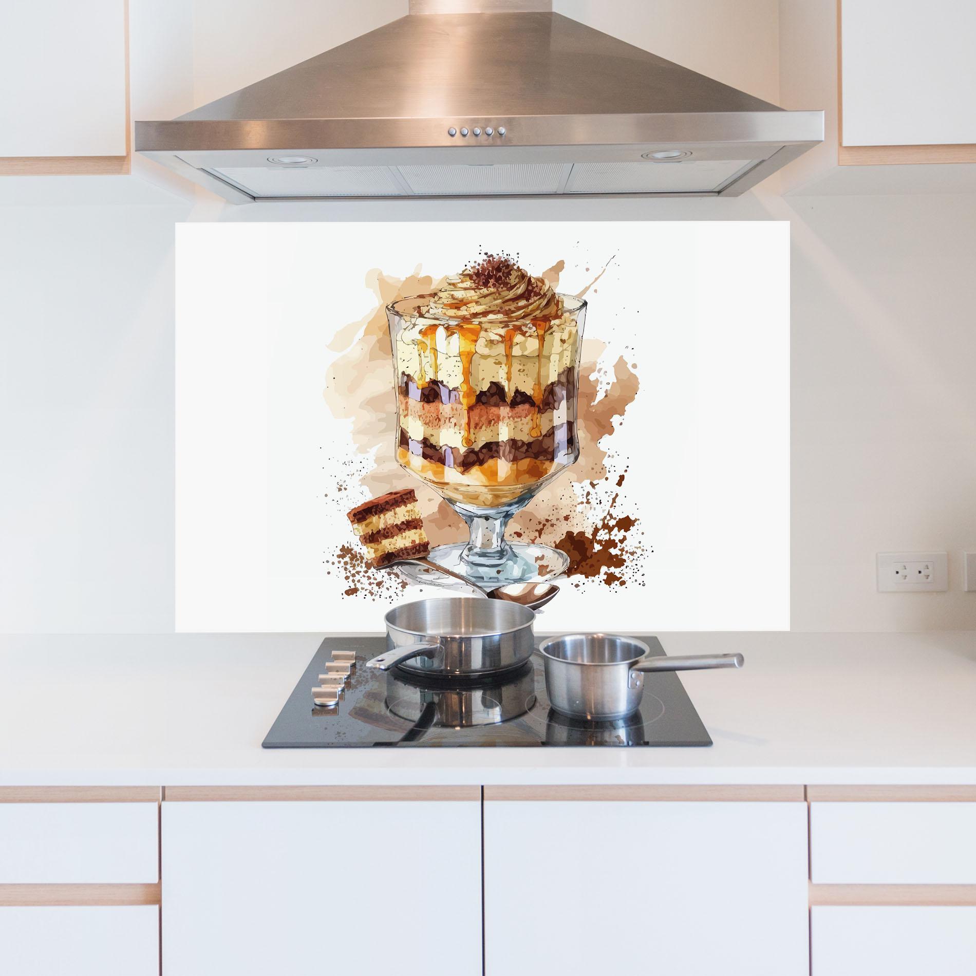 Küchenrückwand Glas Cup Dessert mockup 5