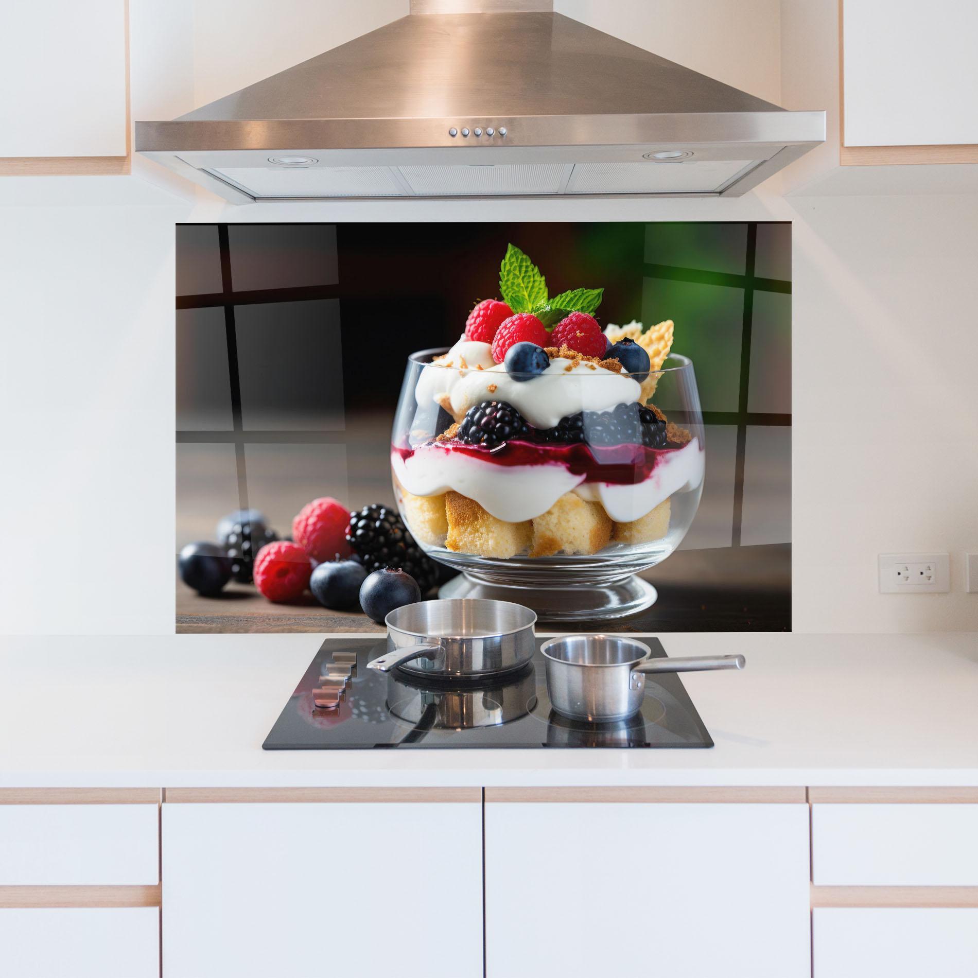 Küchenrückwand Glas Cup Sweet Dessert mockup 5
