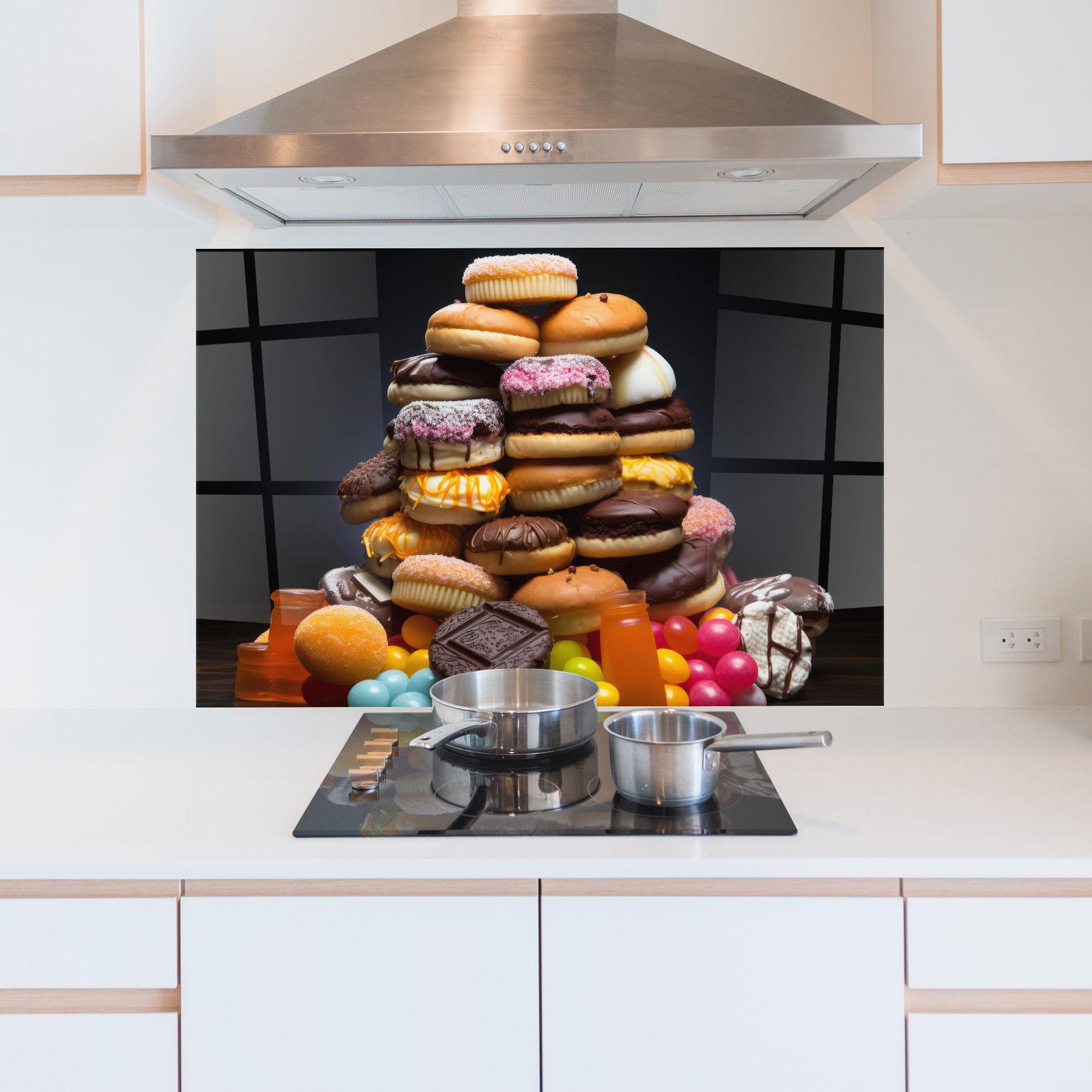 Küchenrückwand Glas Donuts mockup 5