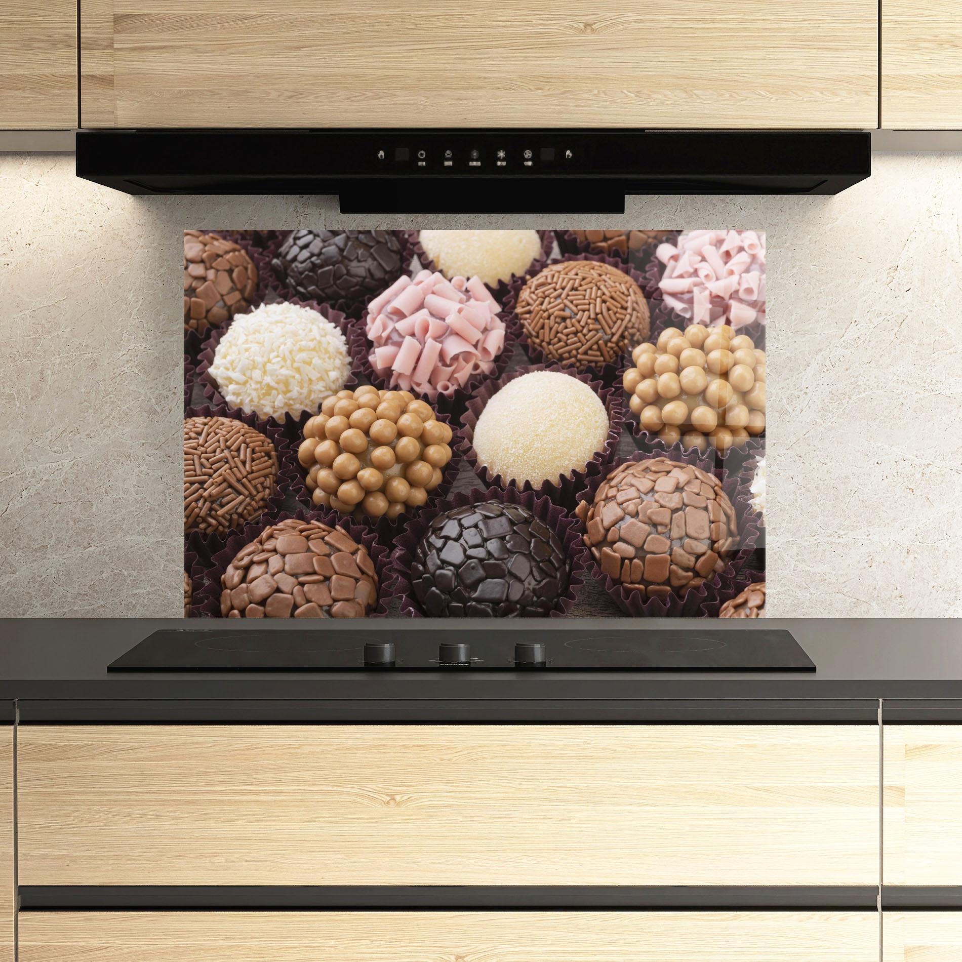 Küchenrückwand Glas Brazilian Brigadeiros mockup 3