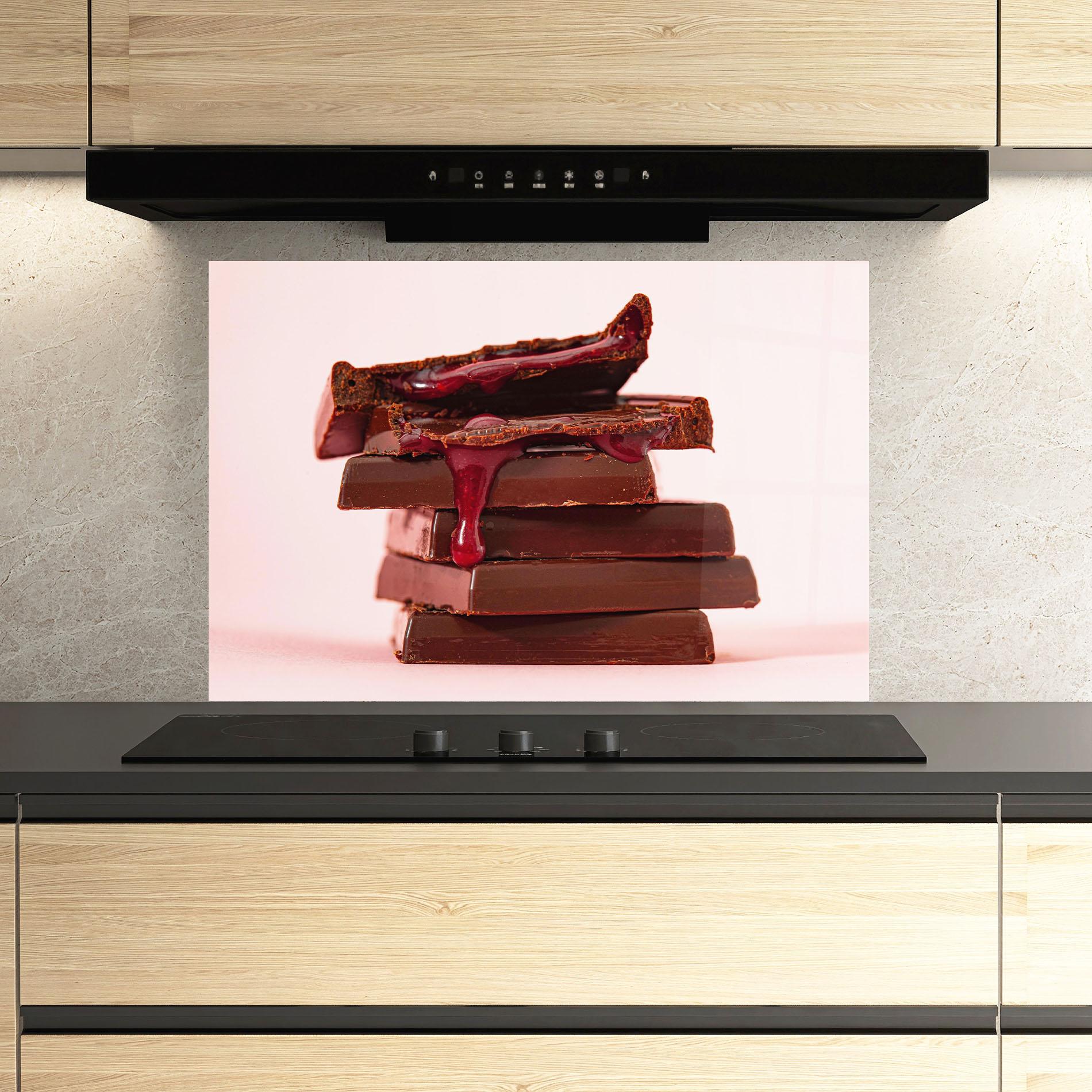 Küchenrückwand Glas Cherru Chocolate mockup 3