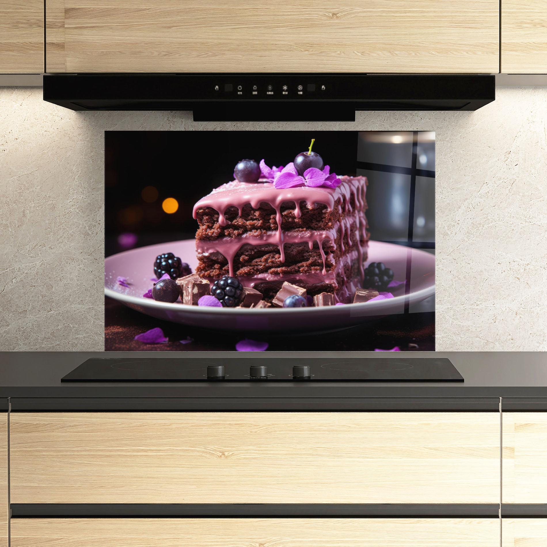 Küchenrückwand Glas Chocolate Berries mockup 3