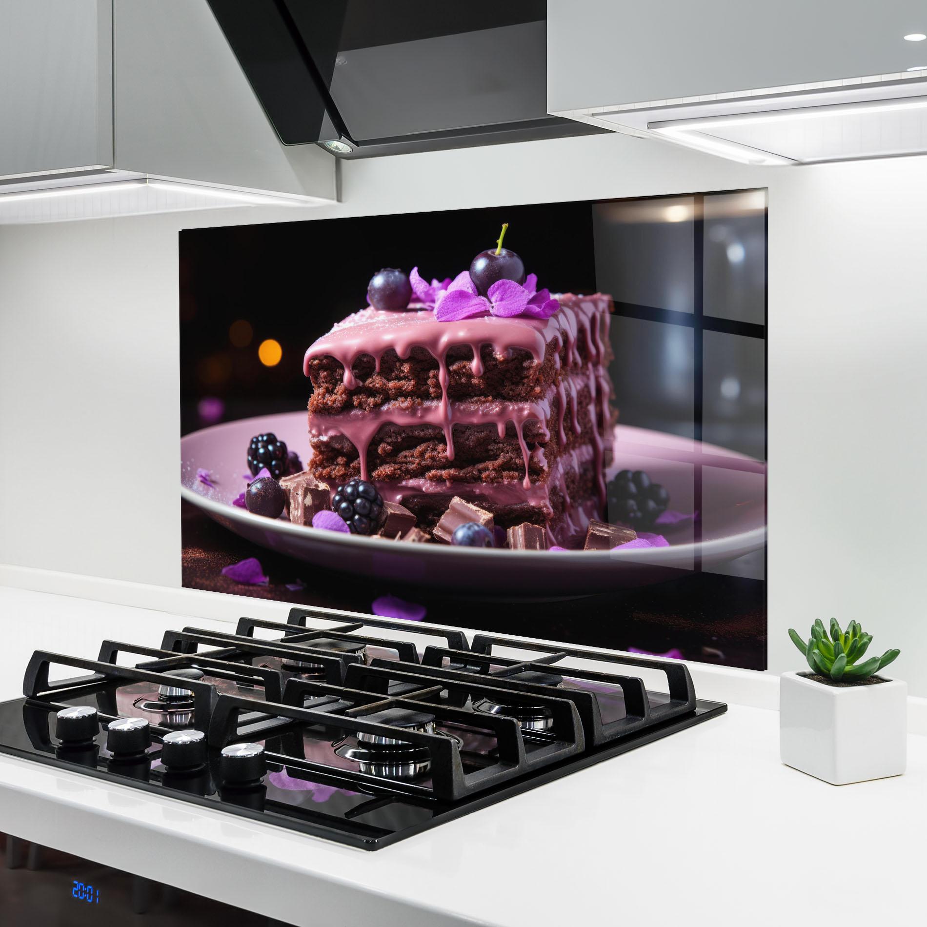 Küchenrückwand Glas Chocolate Berries mockup 6