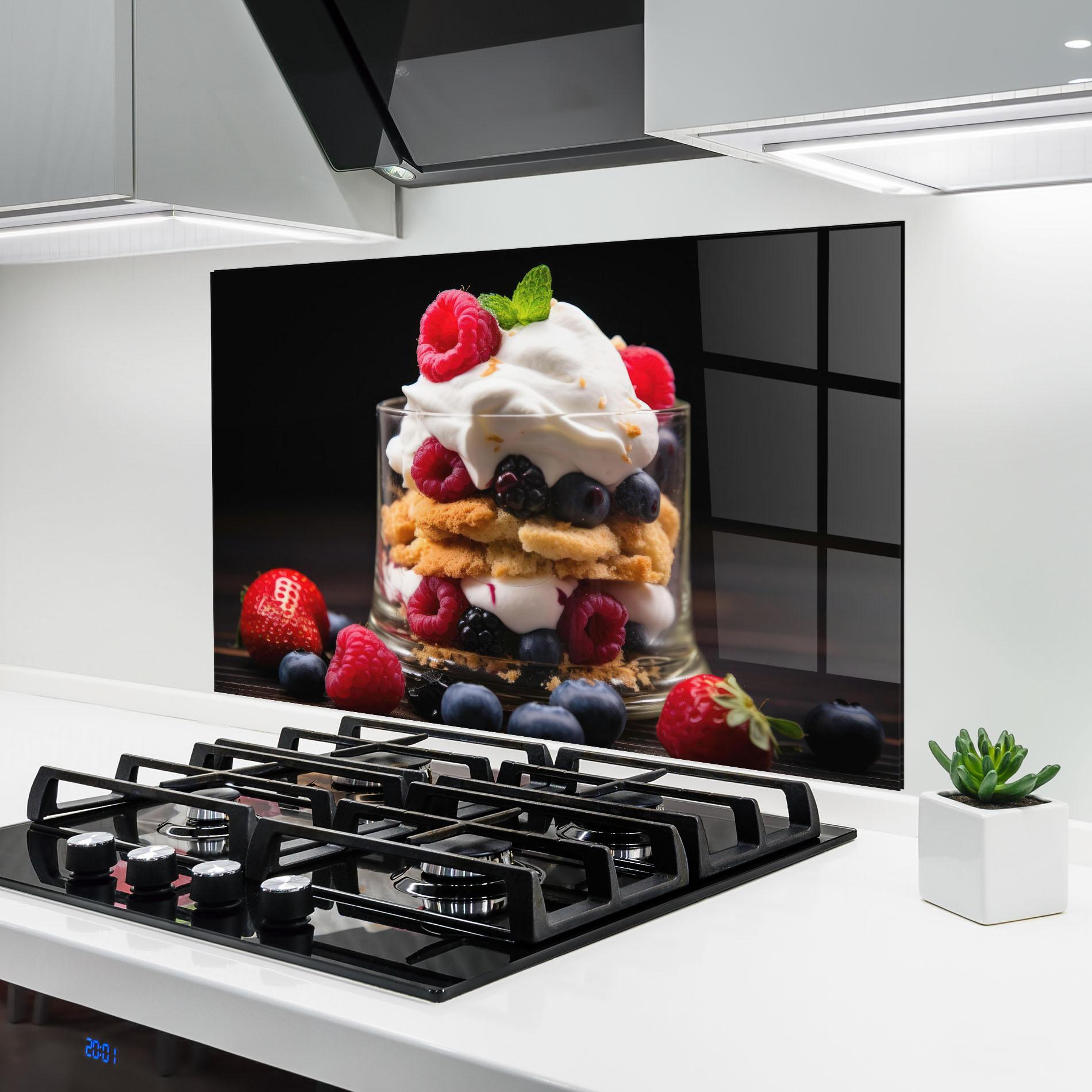 Küchenrückwand Glas Cup Fruit Dessert mockup 6