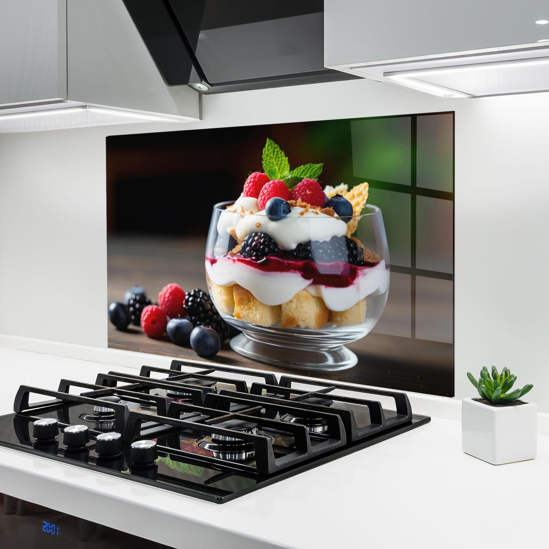 Küchenrückwand Glas Cup Sweet Dessert mockup 6
