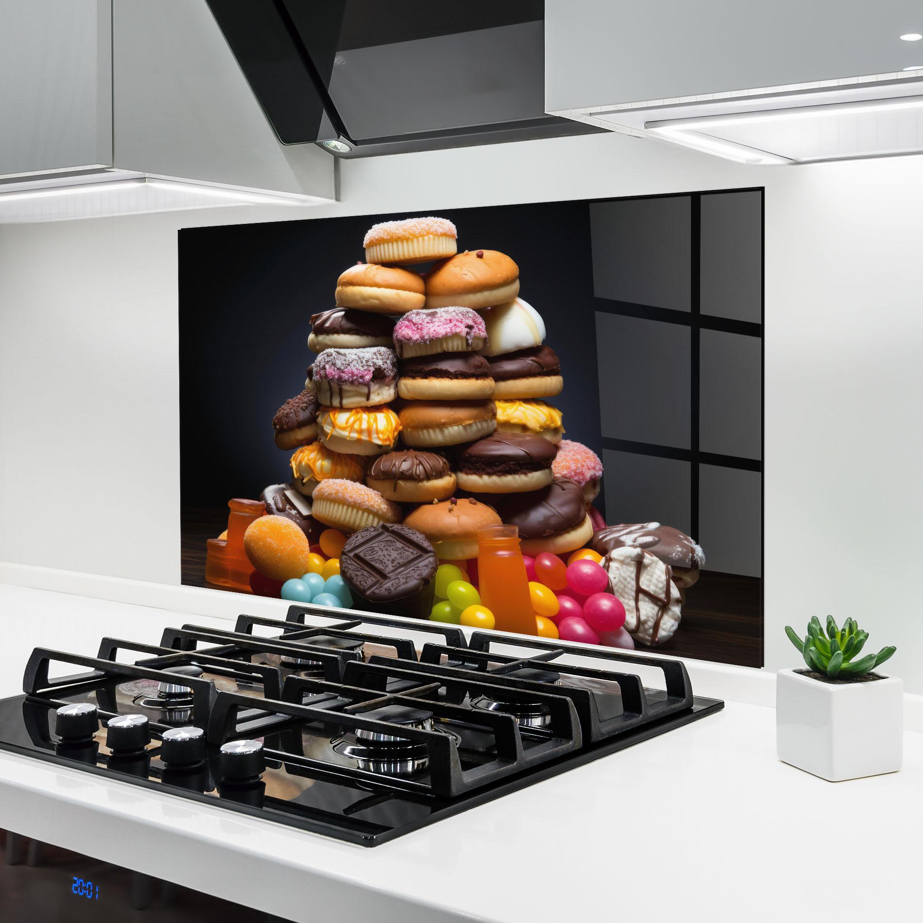 Küchenrückwand Glas Donuts mockup 6