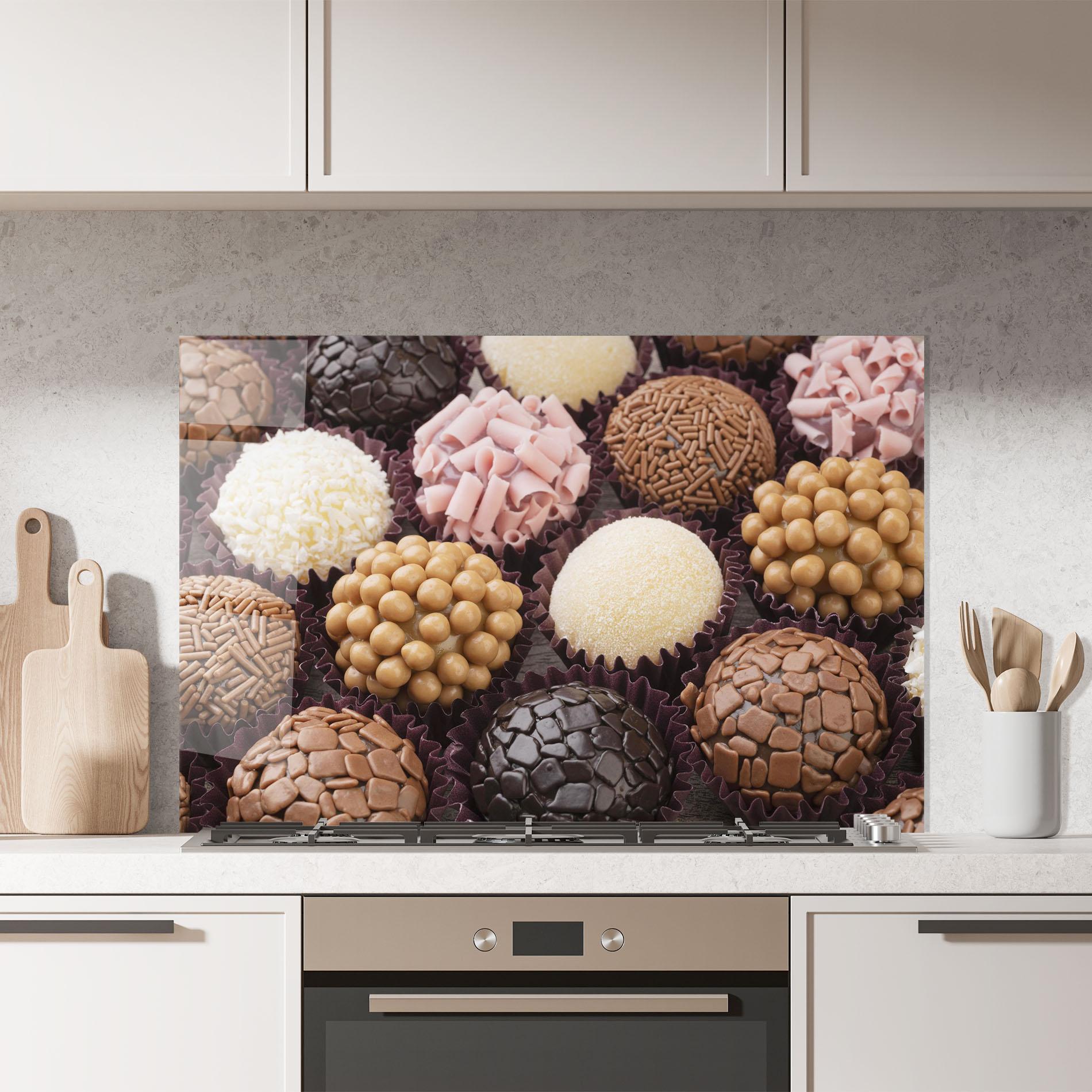 Küchenrückwand Glas Brazilian Brigadeiros mockup 7