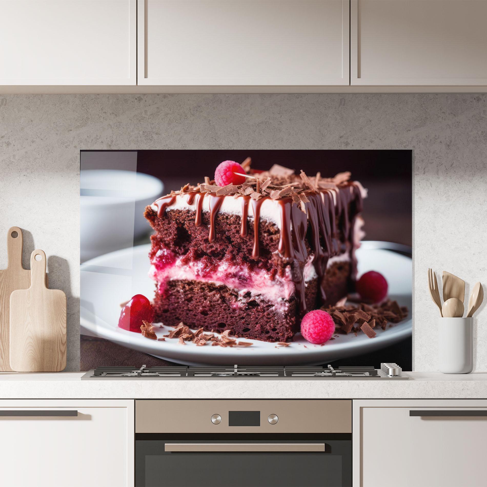 Küchenrückwand Glas Brown Cake mockup 7