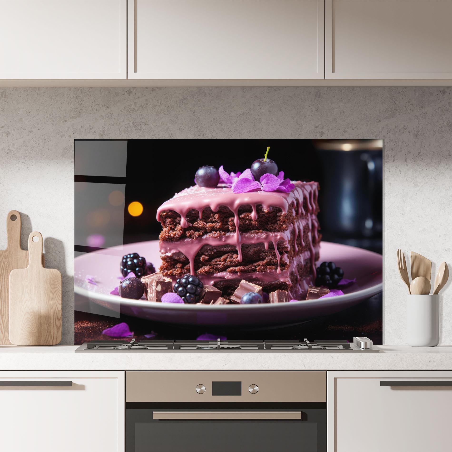 Küchenrückwand Glas Chocolate Berries mockup 7