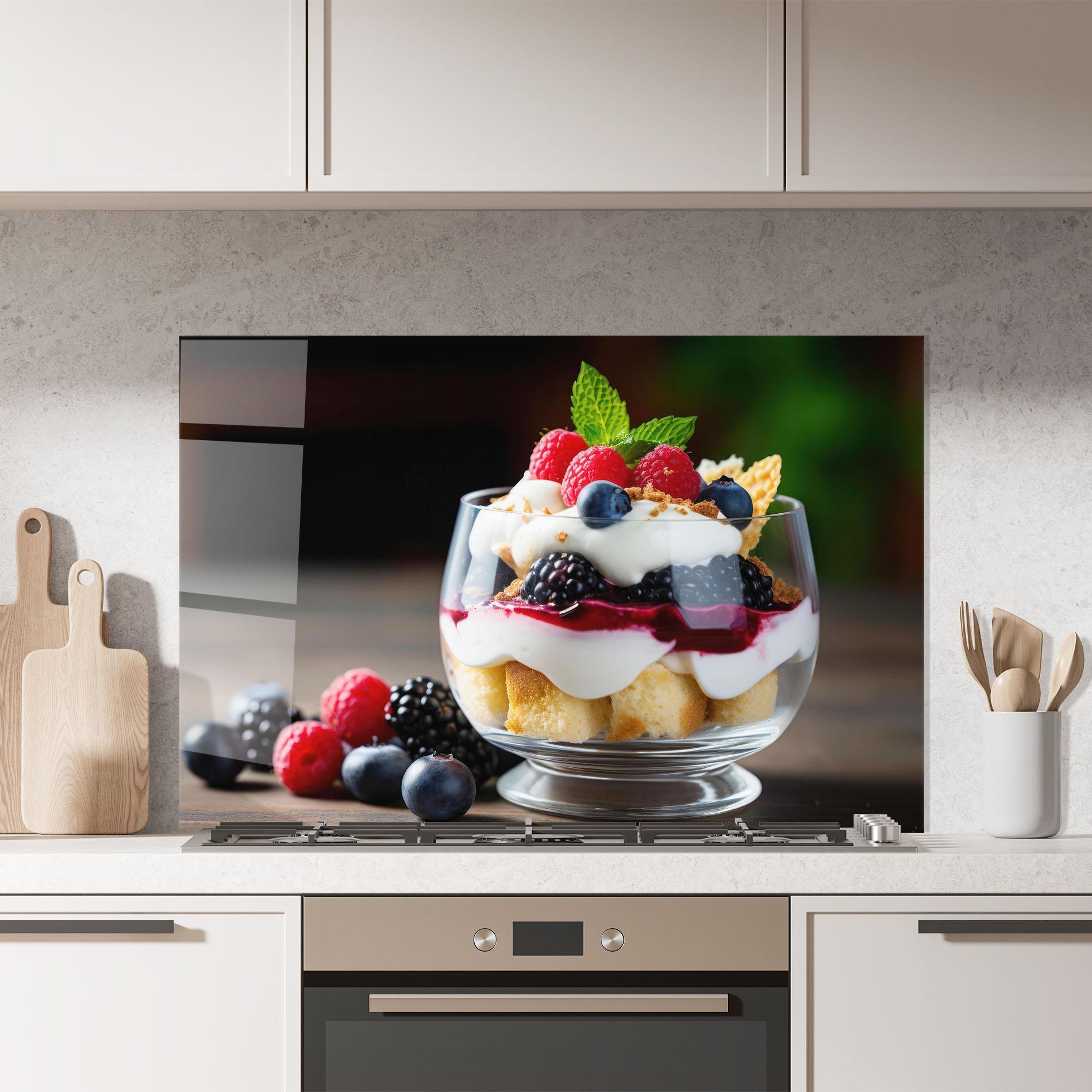 Küchenrückwand Glas Cup Sweet Dessert mockup 7