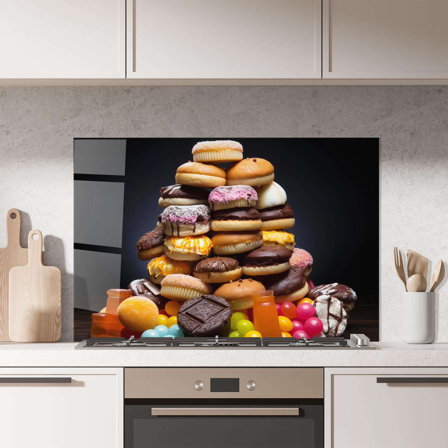 Küchenrückwand Glas Donuts mockup 7