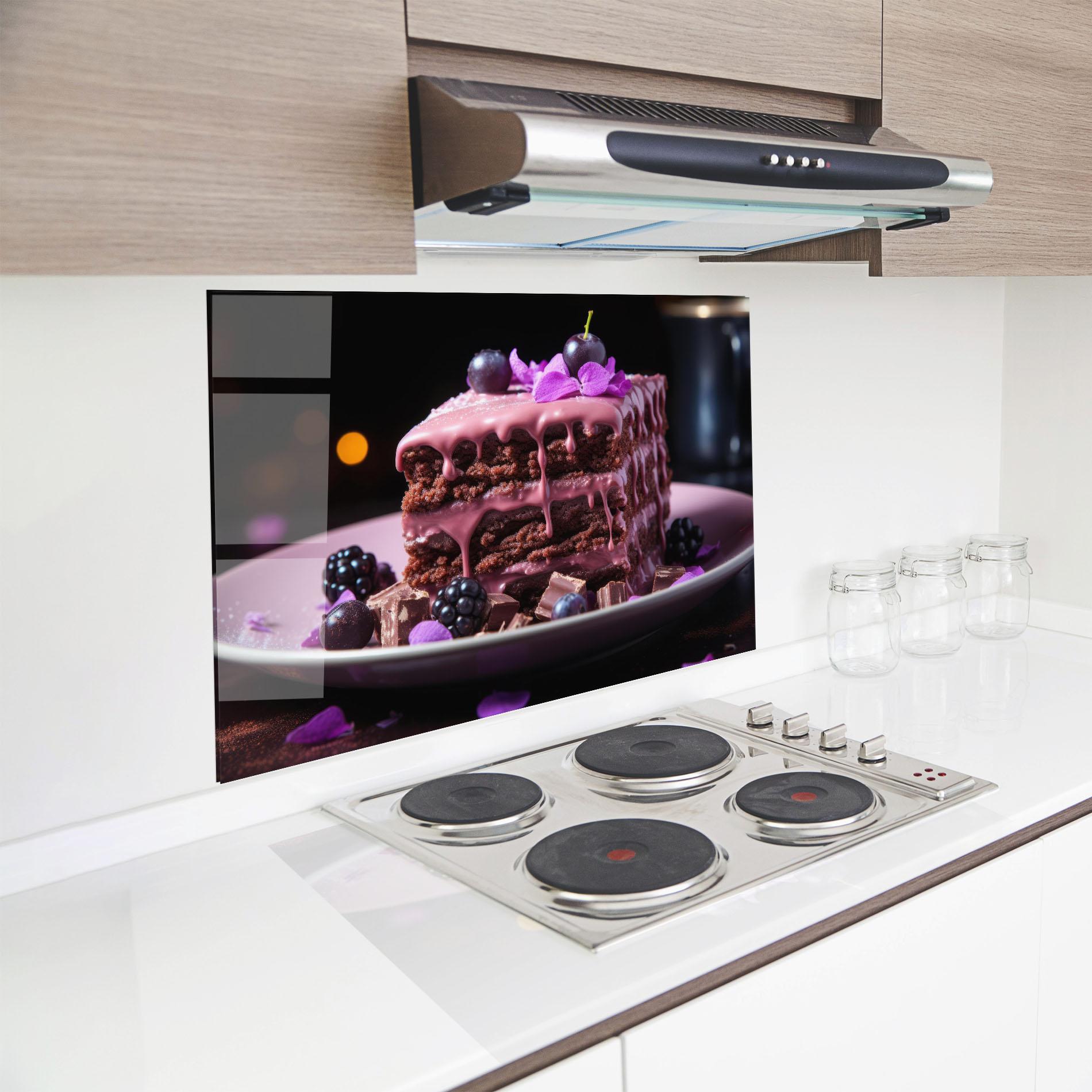 Küchenrückwand Glas Chocolate Berries mockup 8