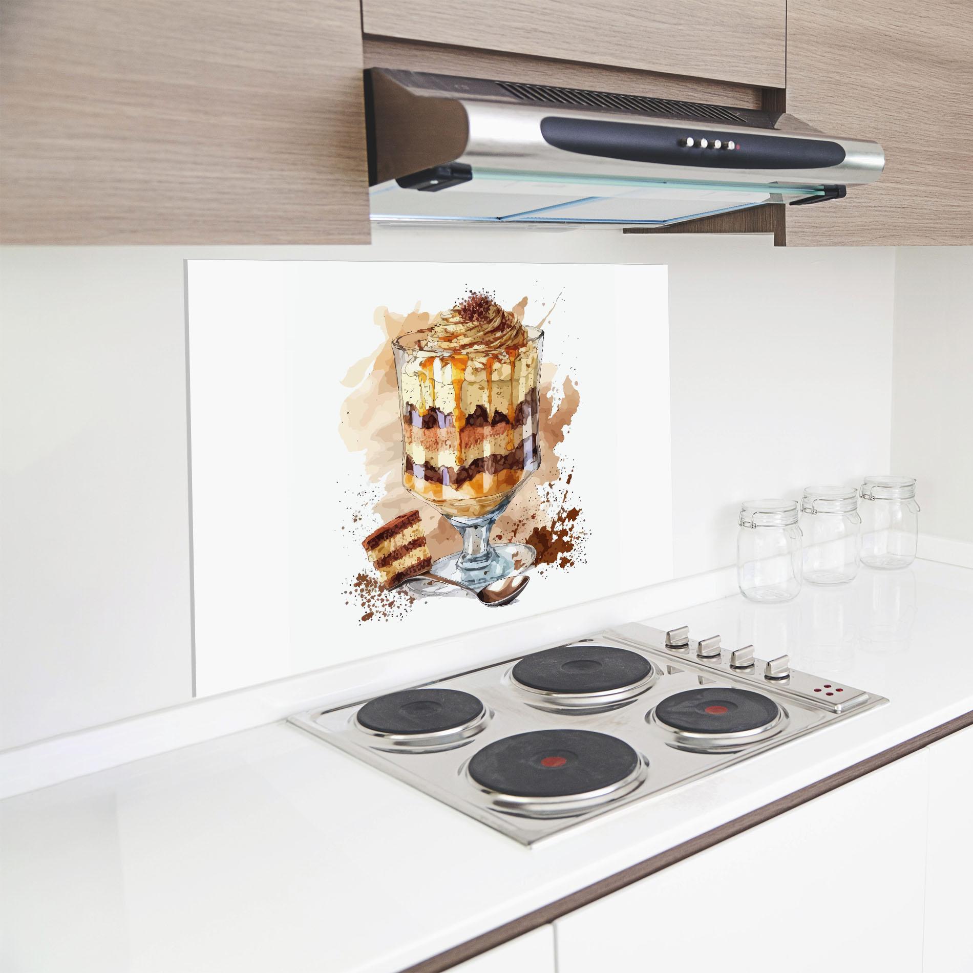 Küchenrückwand Glas Cup Dessert mockup 8