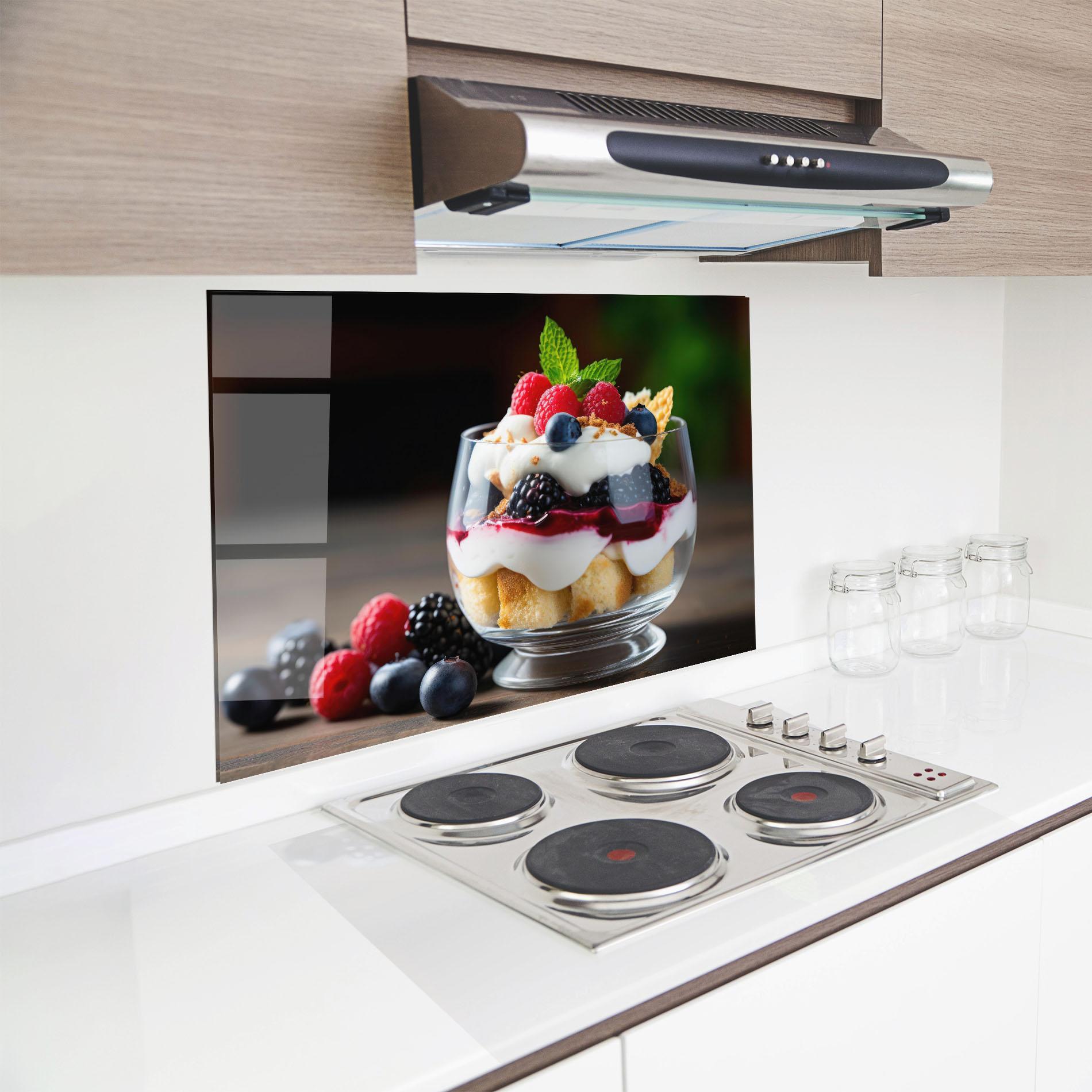 Küchenrückwand Glas Cup Sweet Dessert mockup 8
