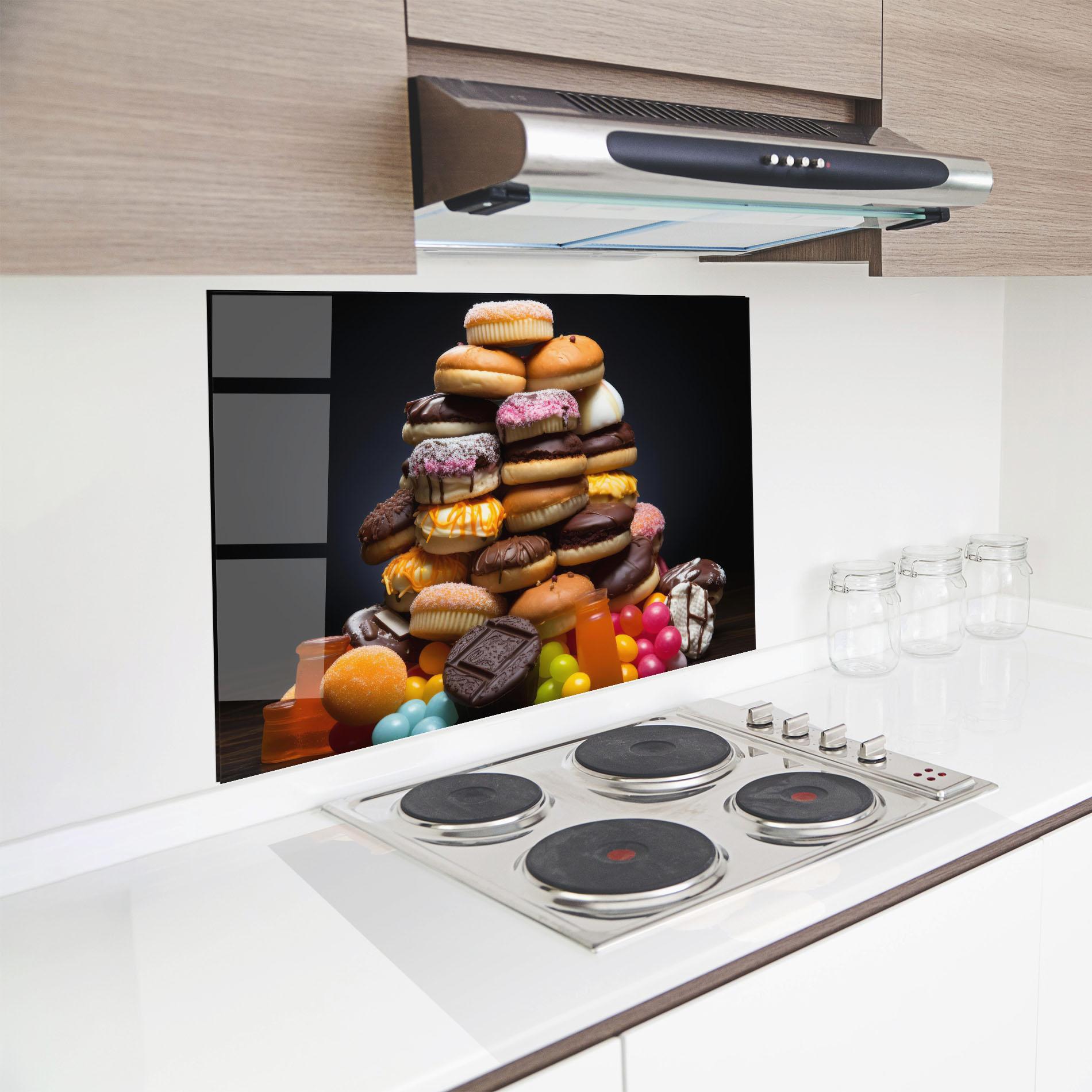Küchenrückwand Glas Donuts mockup 8