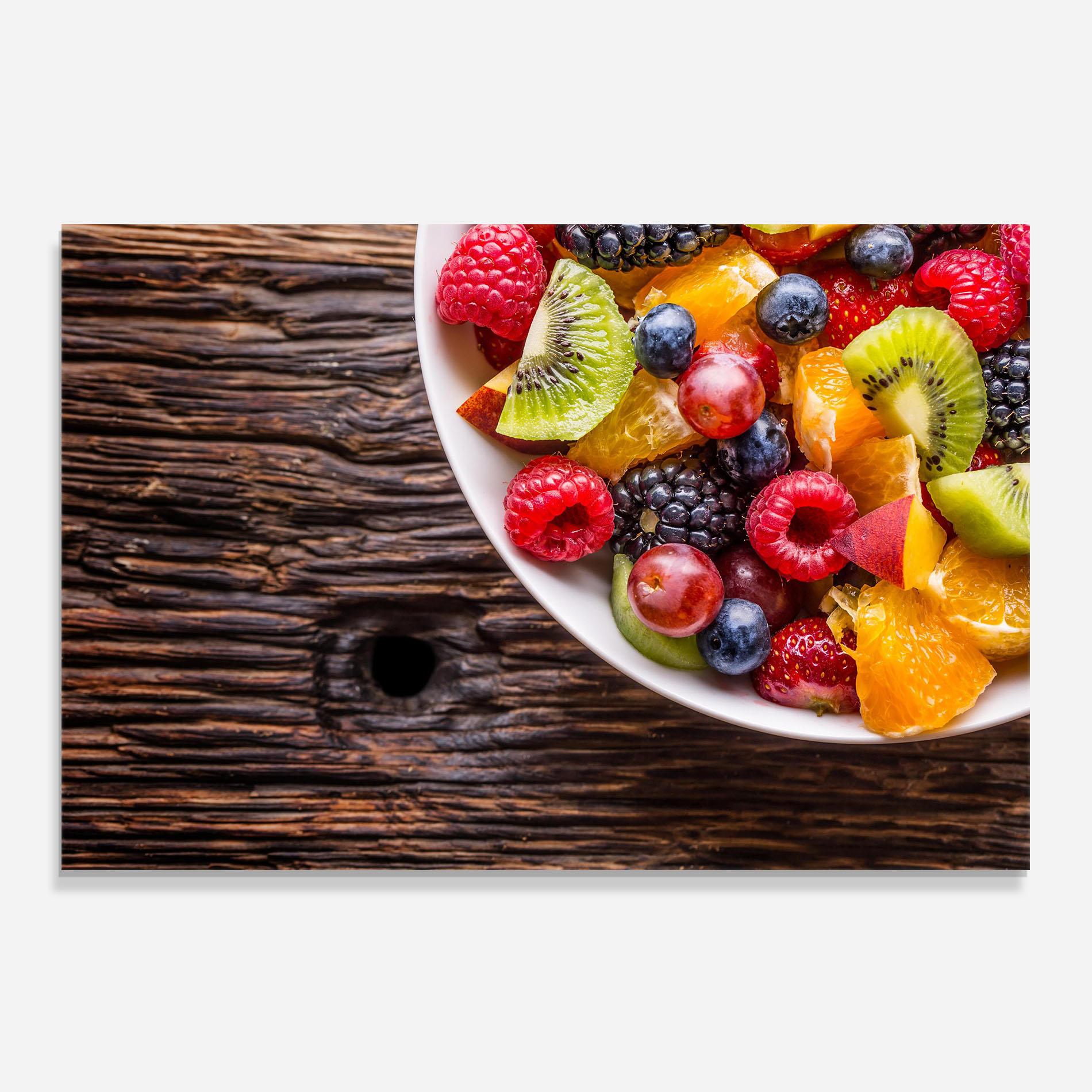 Küchenrückwand Glas Fresh Fruit Salad mockup 0