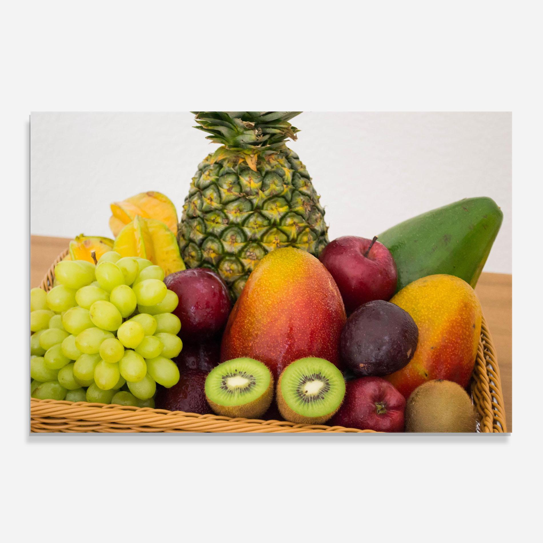 Küchenrückwand Glas Fruit Basket mockup 0