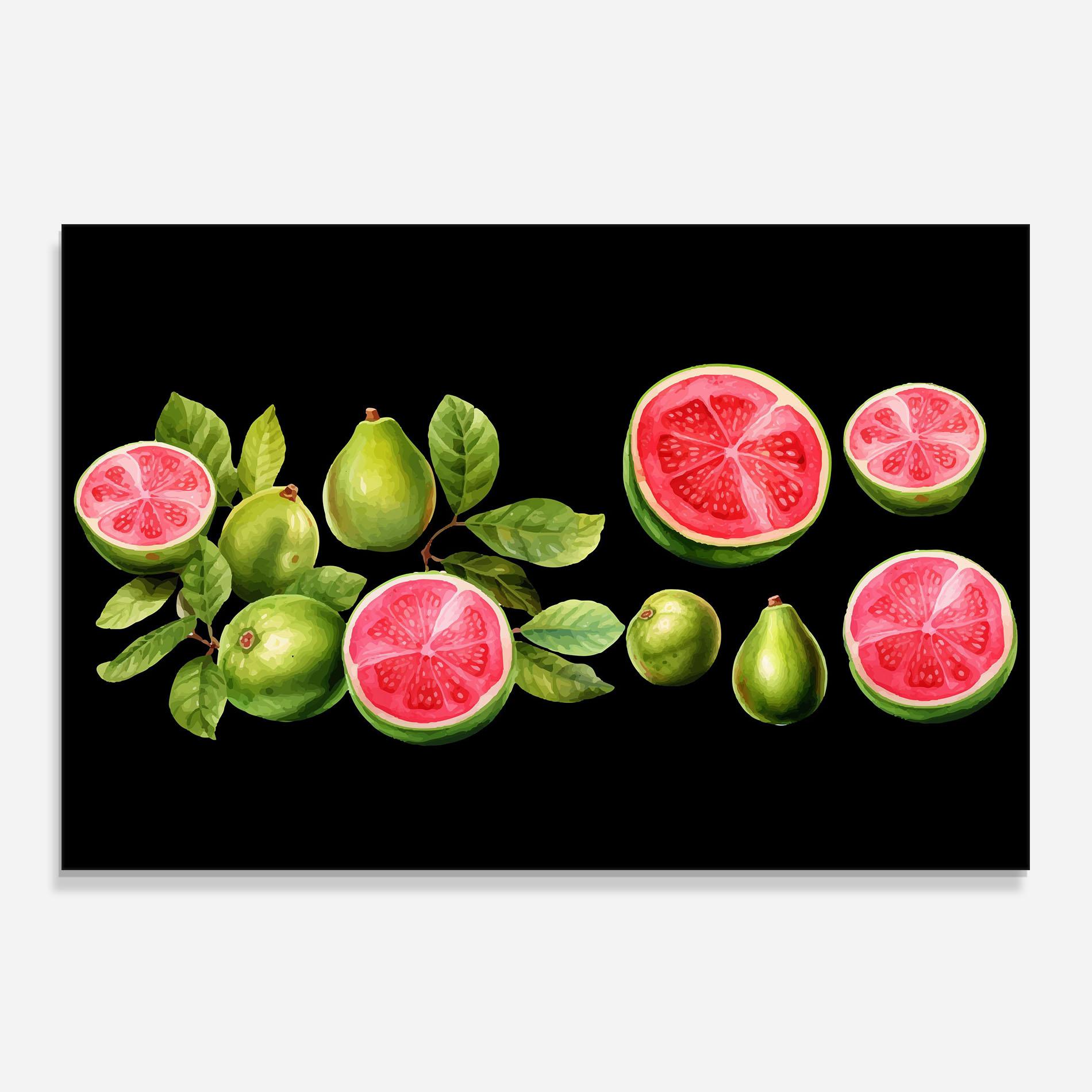 Küchenrückwand Glas Green Fruit mockup 0
