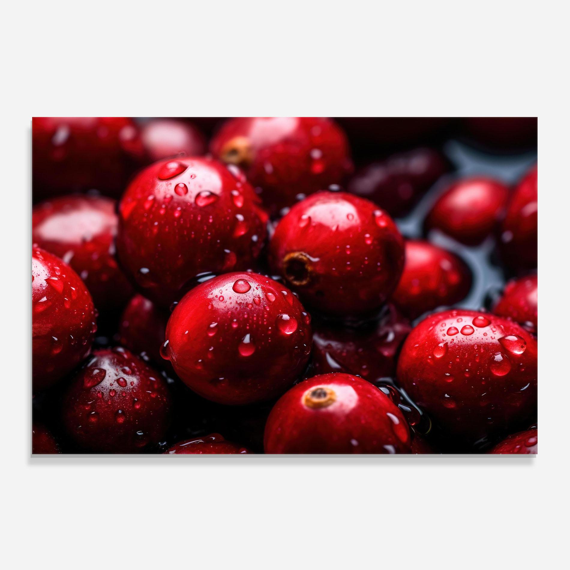 Küchenrückwand Glas Wet Cranberries mockup 0