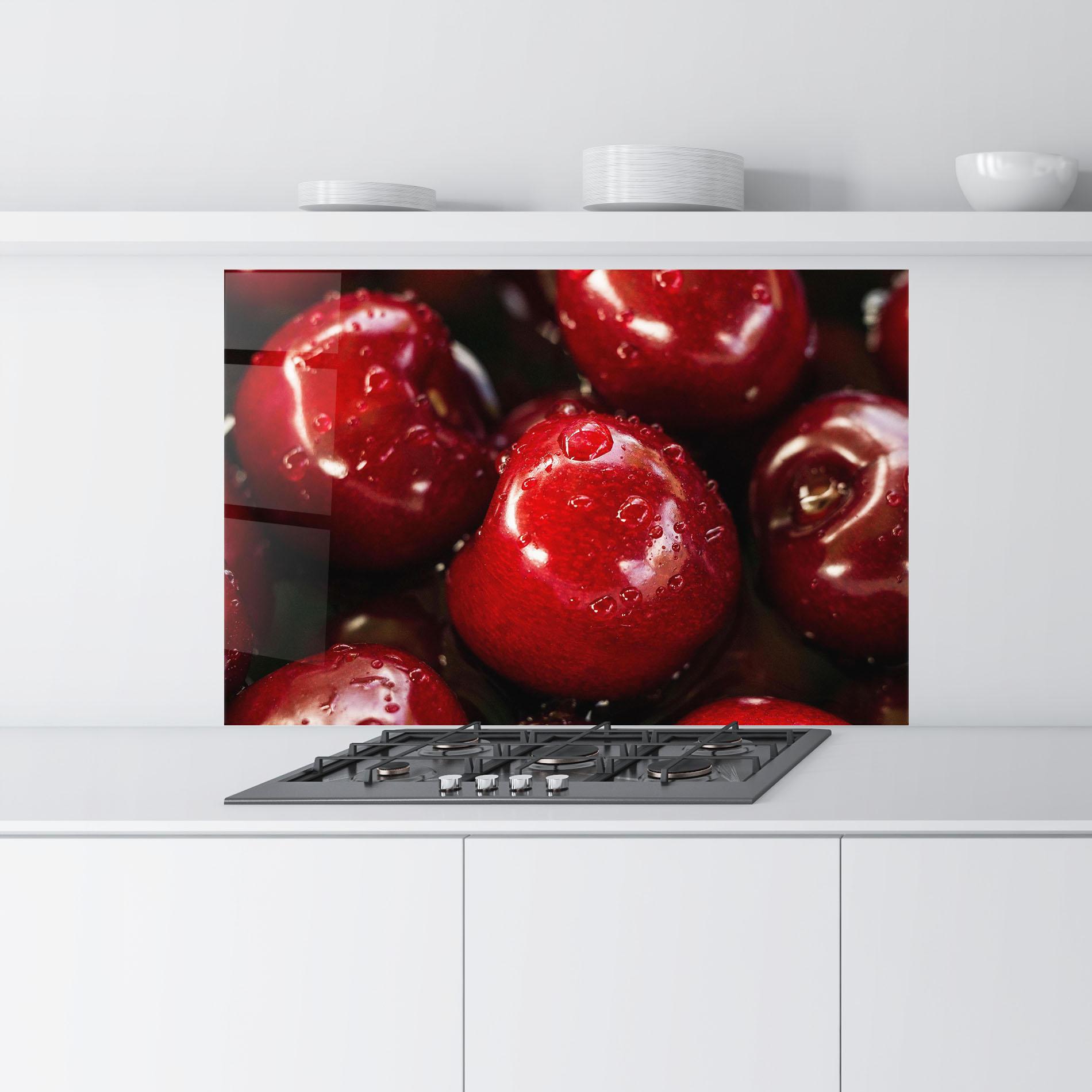 Küchenrückwand Glas Cherries mockup 9