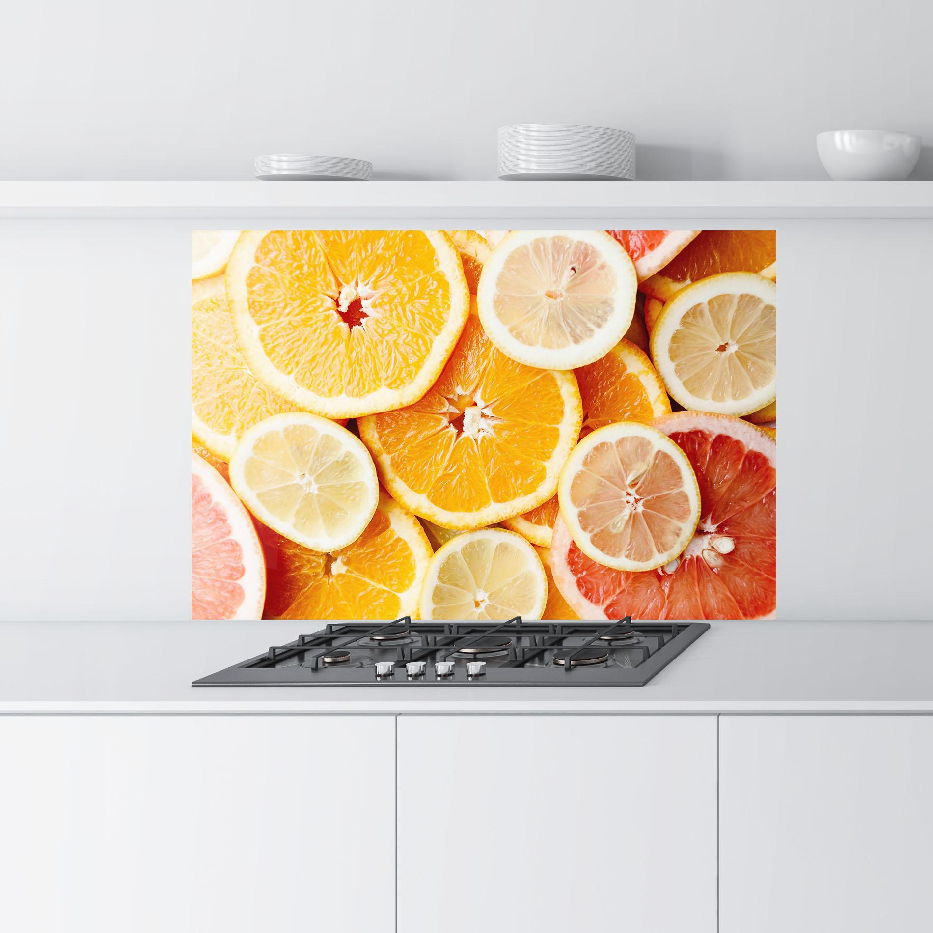 Küchenrückwand Glas Citrus Fruits mockup 9