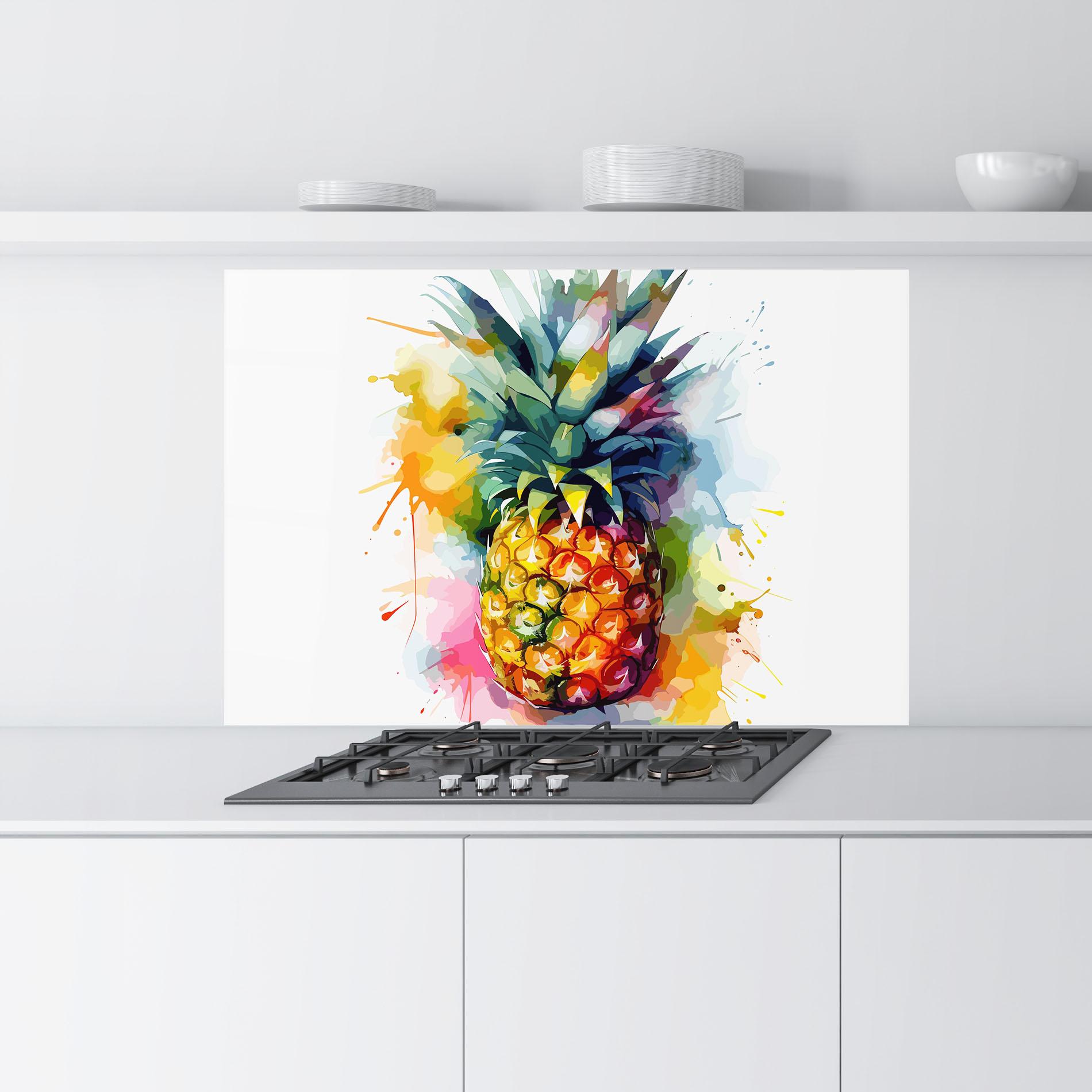 Küchenrückwand Glas Color Mix Pineapple mockup 9