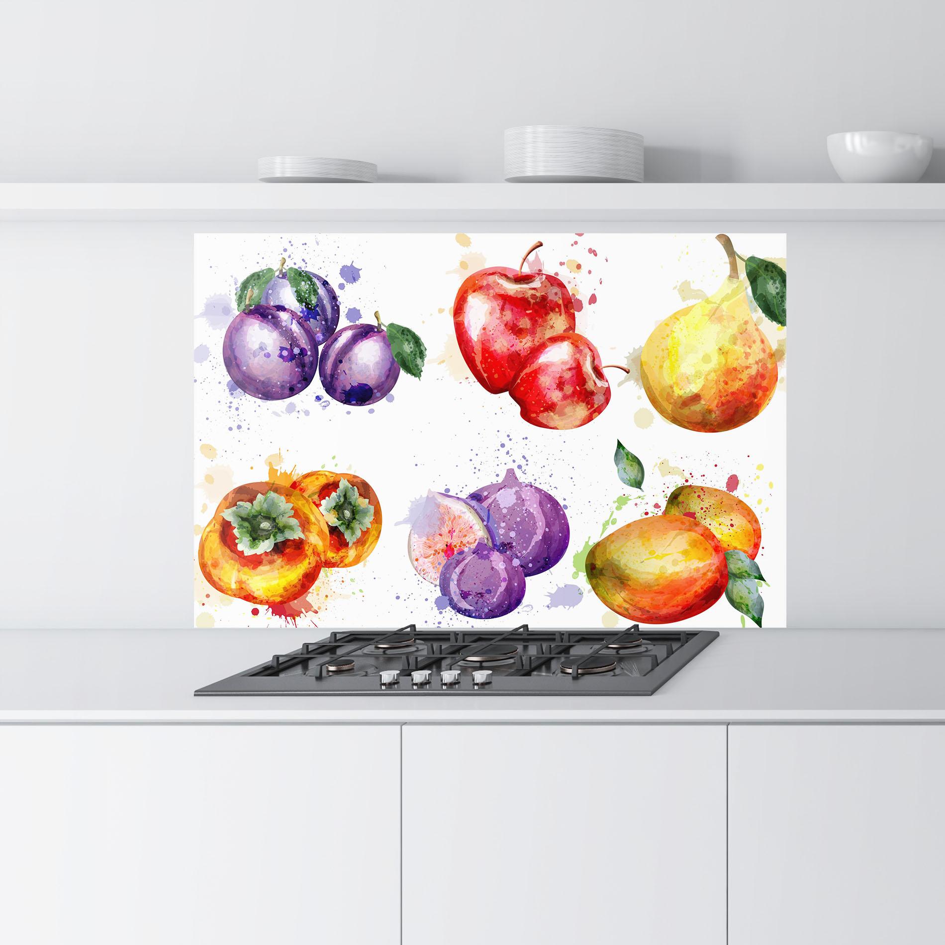 Küchenrückwand Glas Fruits Art mockup 9