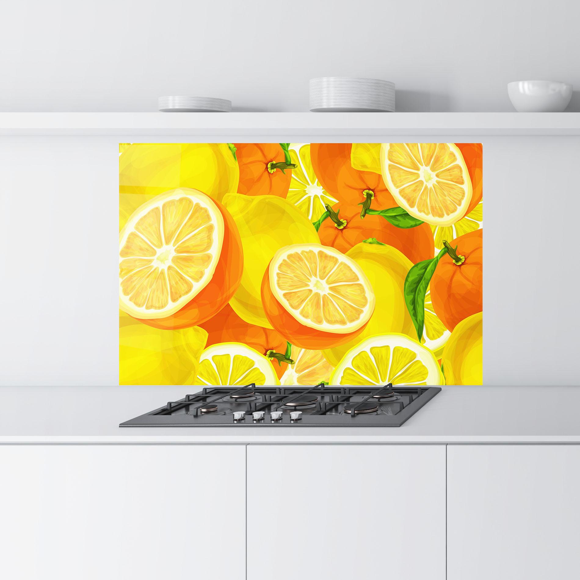 Küchenrückwand Glas Juicy Orange mockup 9