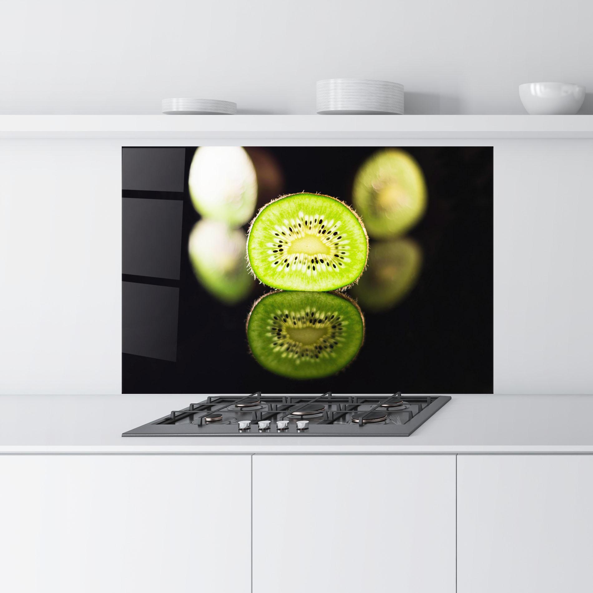 Küchenrückwand Glas Light On Kiwi Slice mockup 9