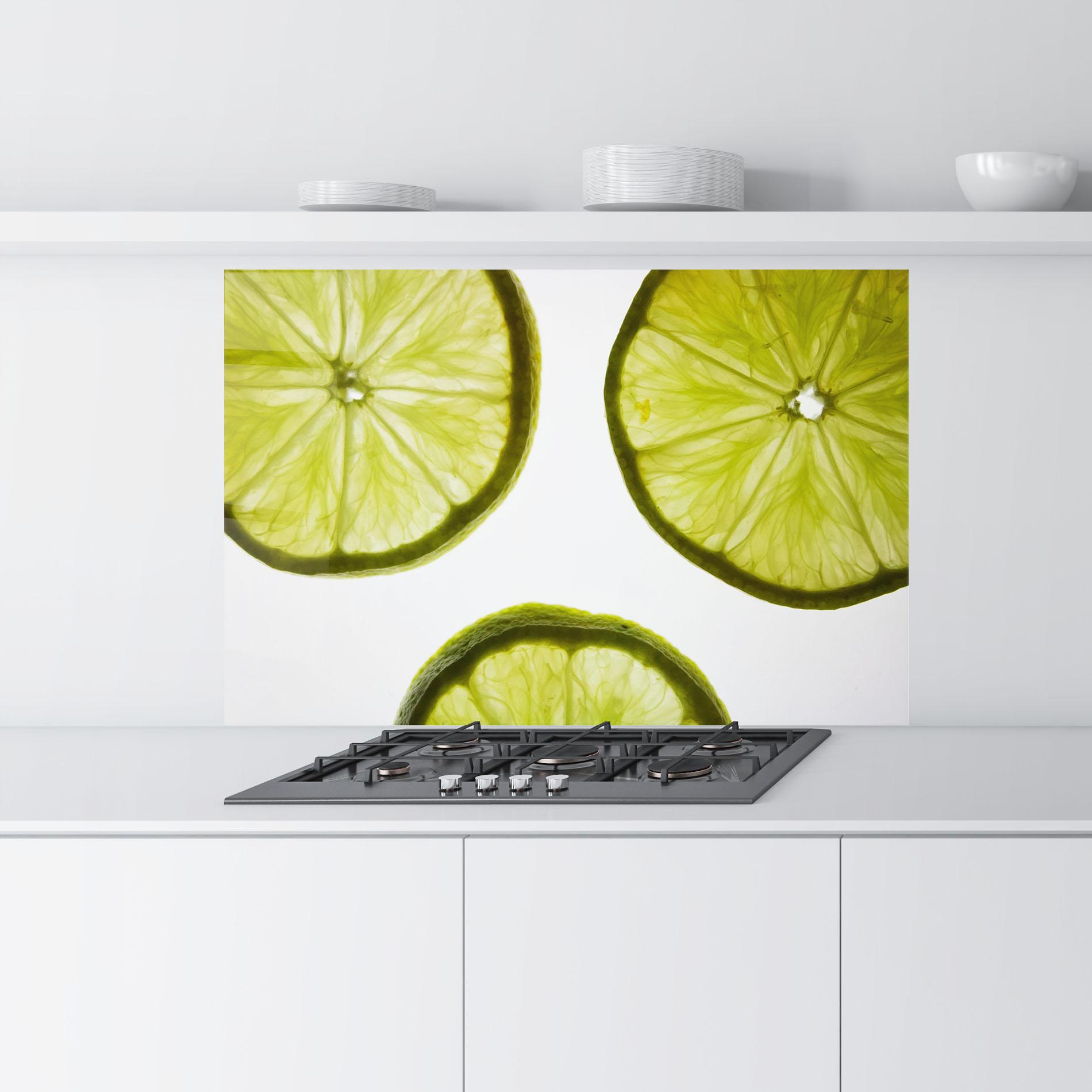 Küchenrückwand Glas Lime Slice mockup 9