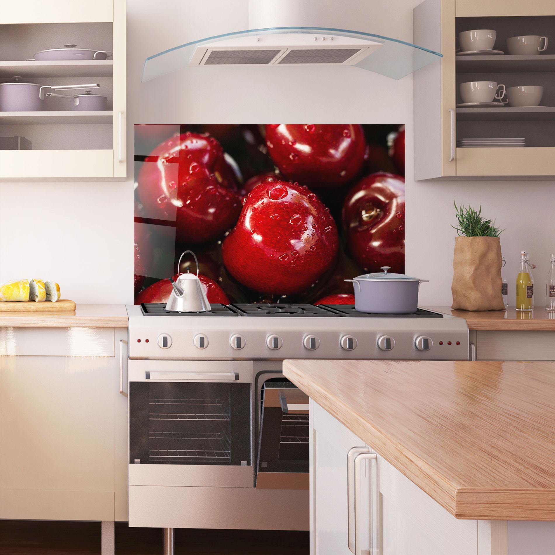 Küchenrückwand Glas Cherries mockup 1
